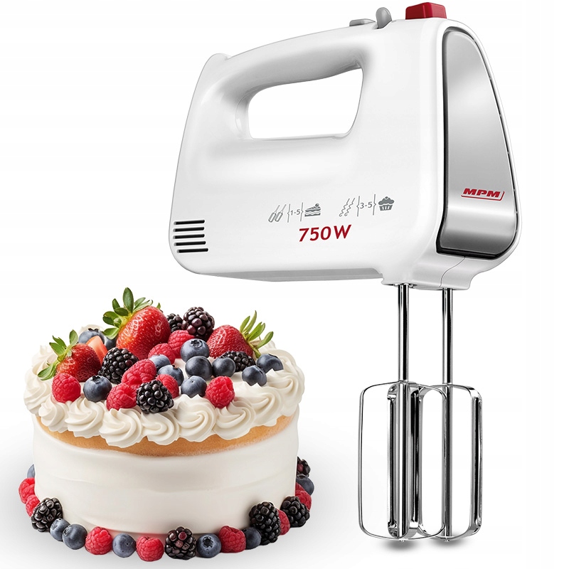 Mikser ręczny mocny biały 750W Mpm MMR-19/B