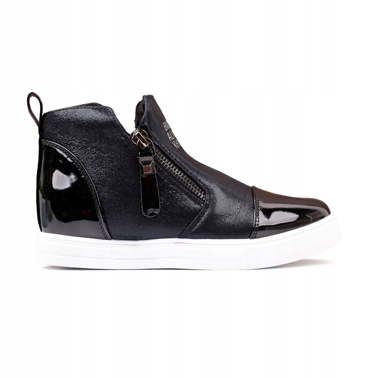 

Sneakersy dziewczęce botki Czarne na koturnie 3cm