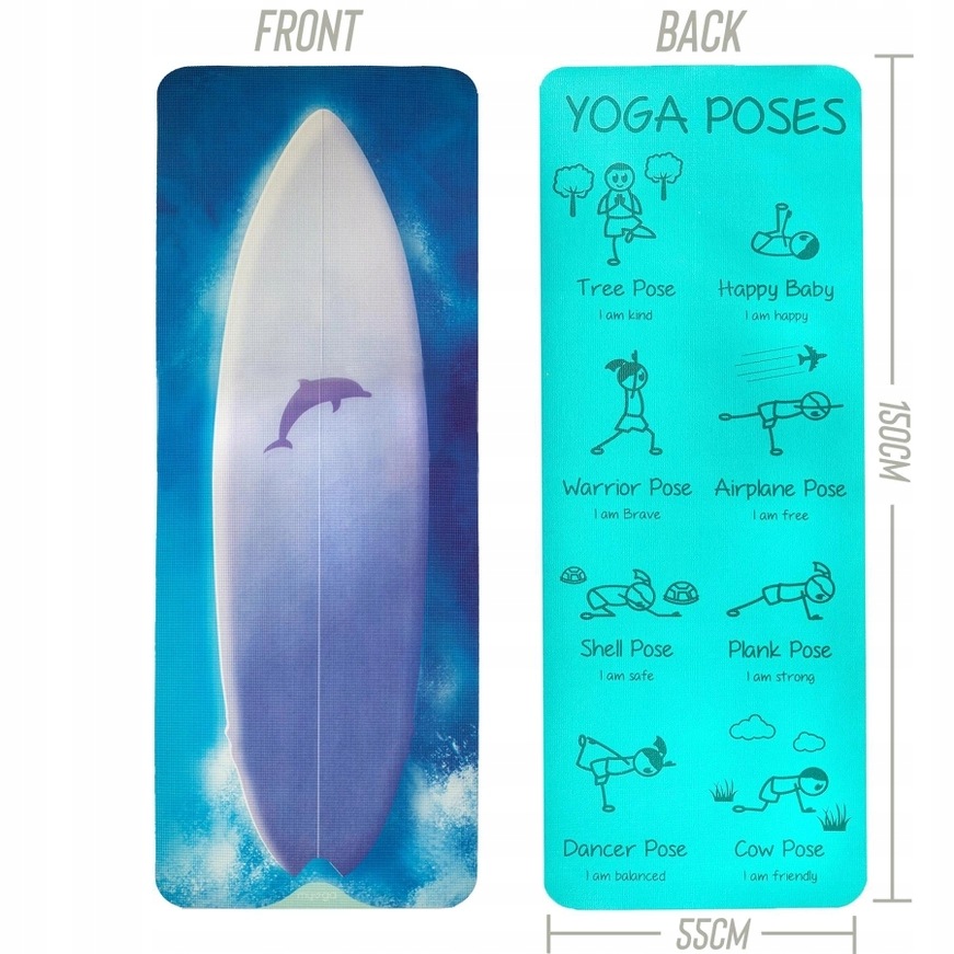 Podložka na jógu, cvičení pro děti Wave Rider 150 x 55 cm 6 mm Myga