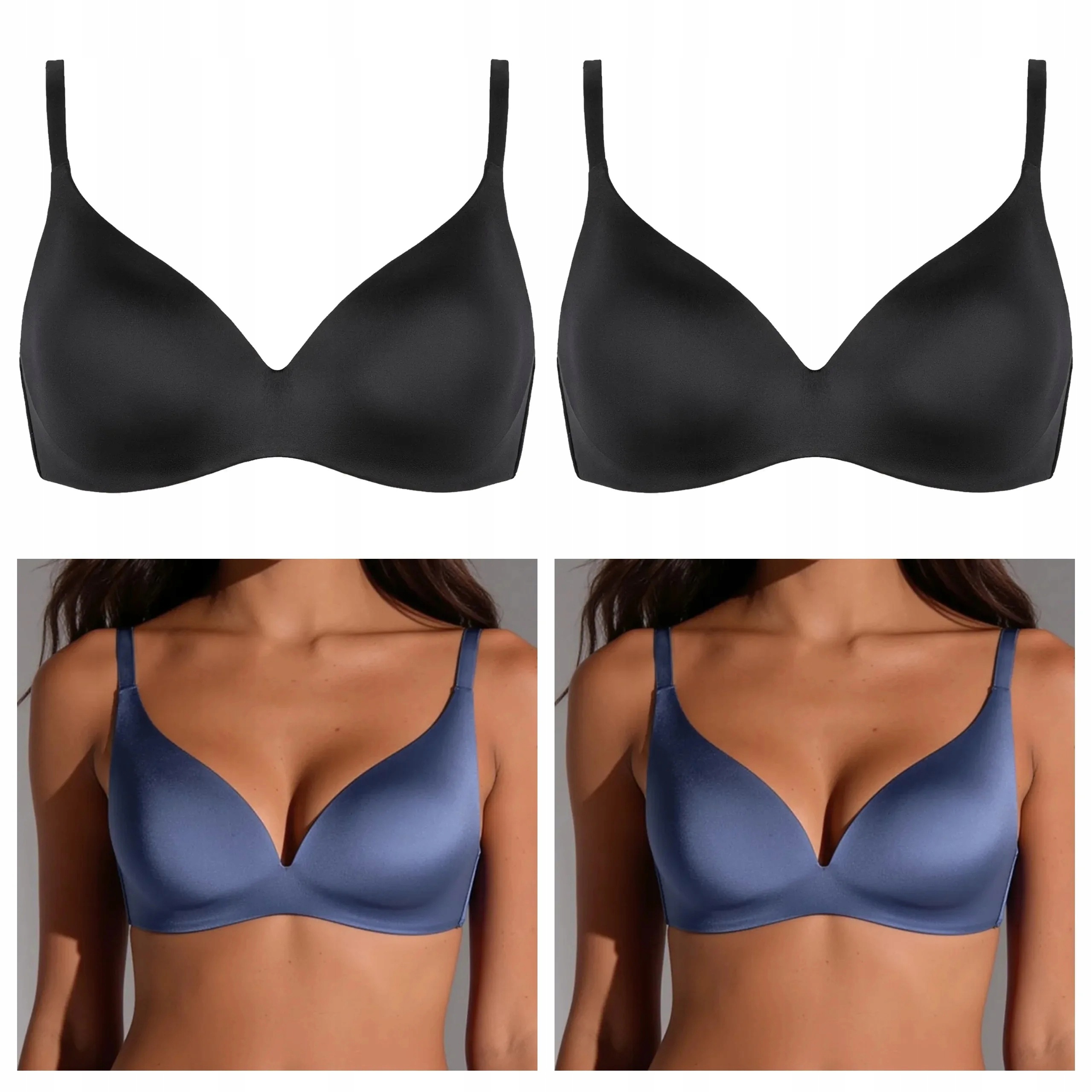 4x Vyztužená podprsenka z mikrovlákna Lormar One 2x jeans 2x černá 85C