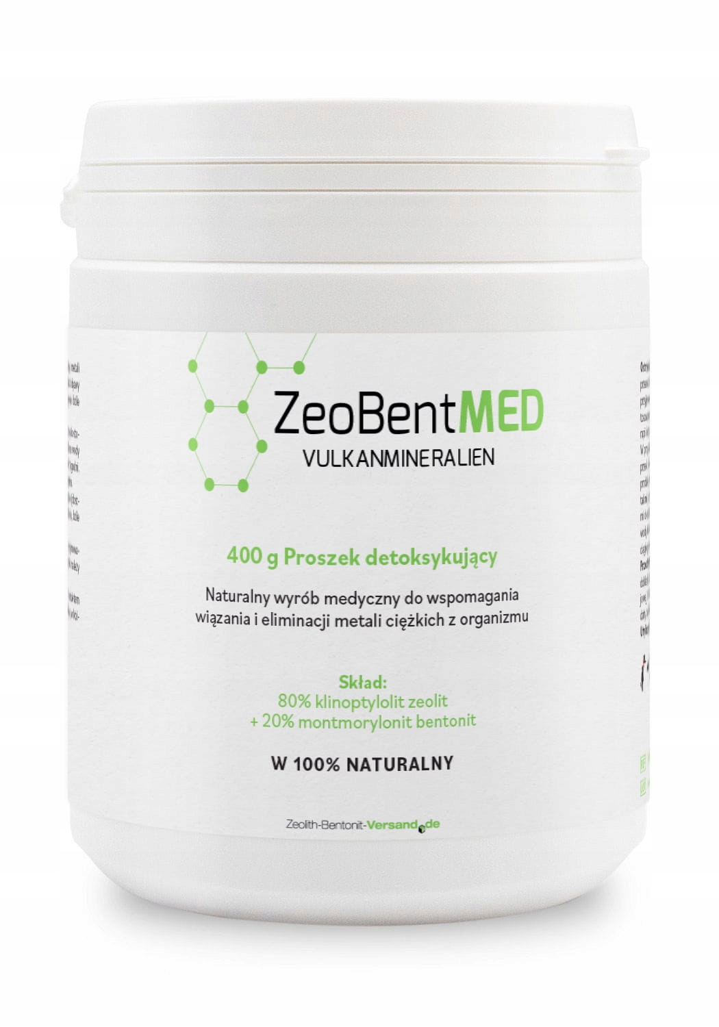 ZeoBentMED 400g Zeolit Bentonit 34µ Wyrób Medyczny