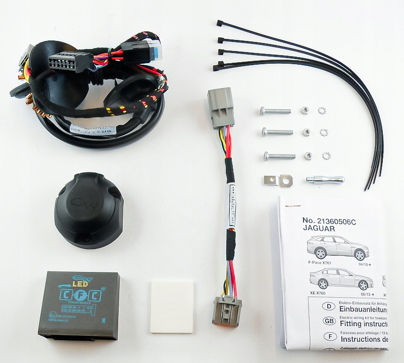 Wiązka dedykowana haka 13-pin do Jaguar XE X760 Sedan 4 drz. 06.2015-2017 Stan opakowania oryginalne
