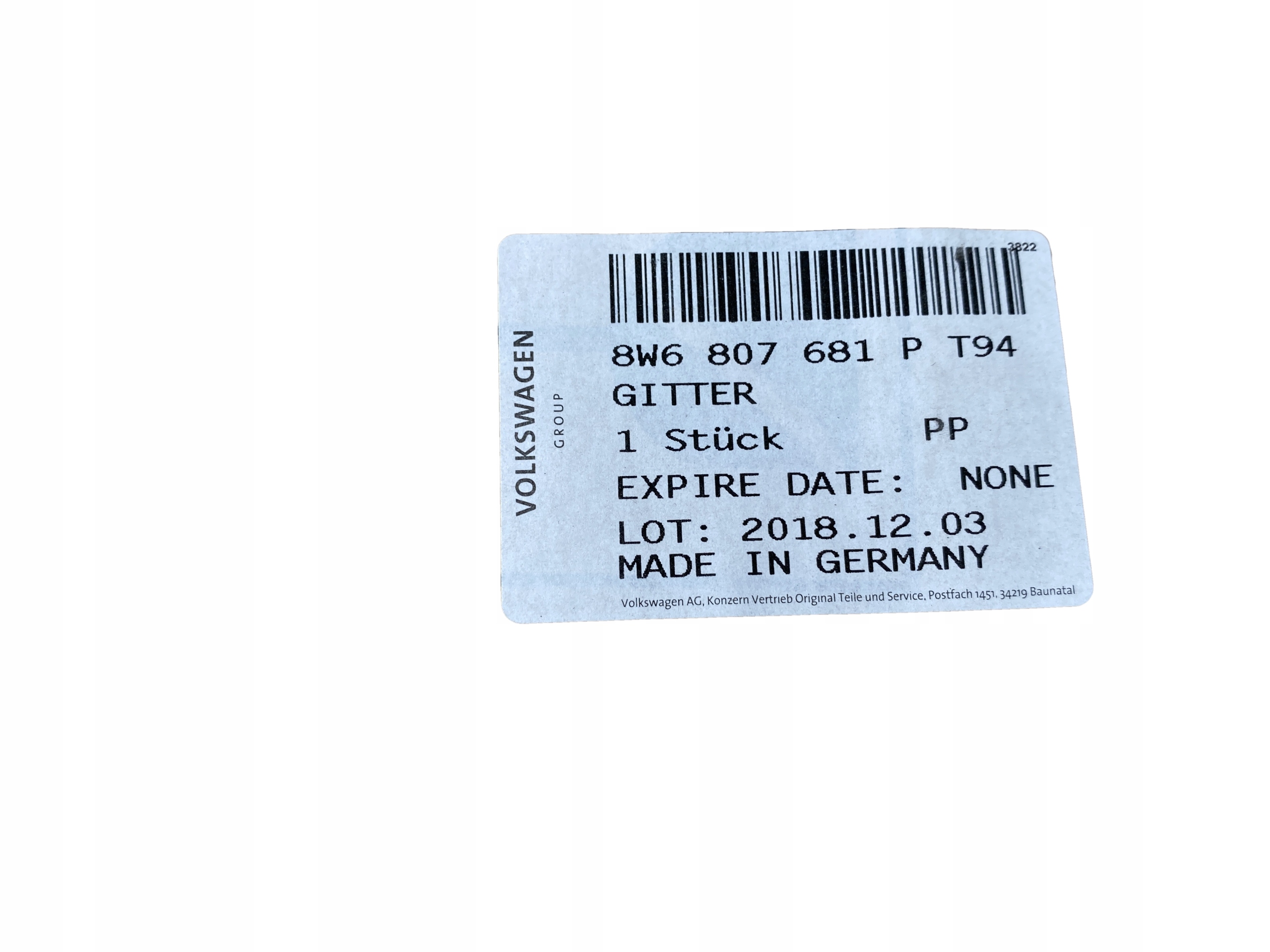 AUDI RS4 RS5 8W B9 KRATKI Paraurti 8W6807681P