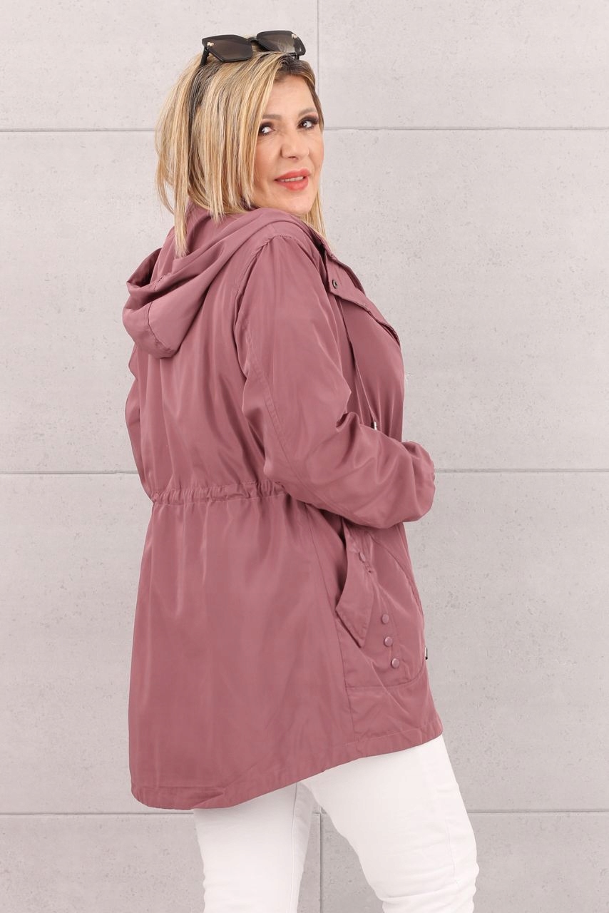 KURTKA DAMSKA PARKA CIENKA WIOSENNA PRZEJŚCIOWA Z KAPTUREM ROZMIARY Kolor różowy