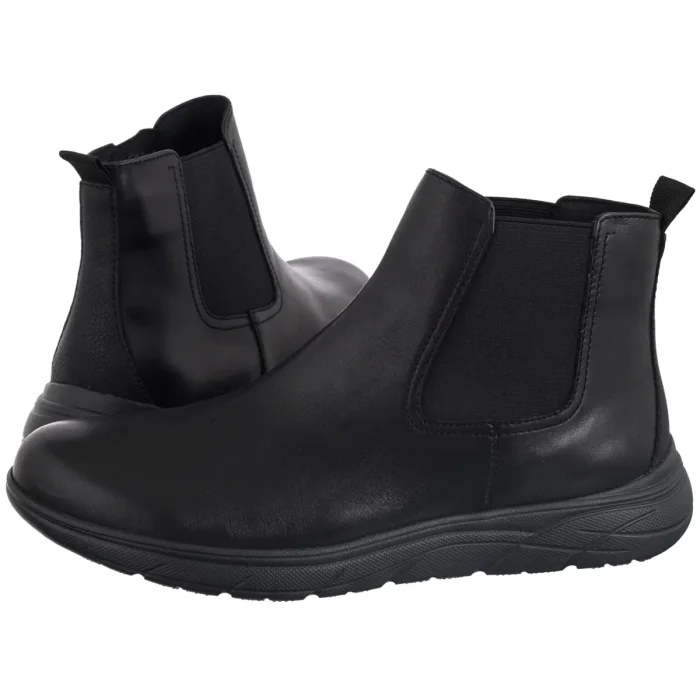 Pánské kožené boty Geox Portello Smo.Lea U36E1A Černé