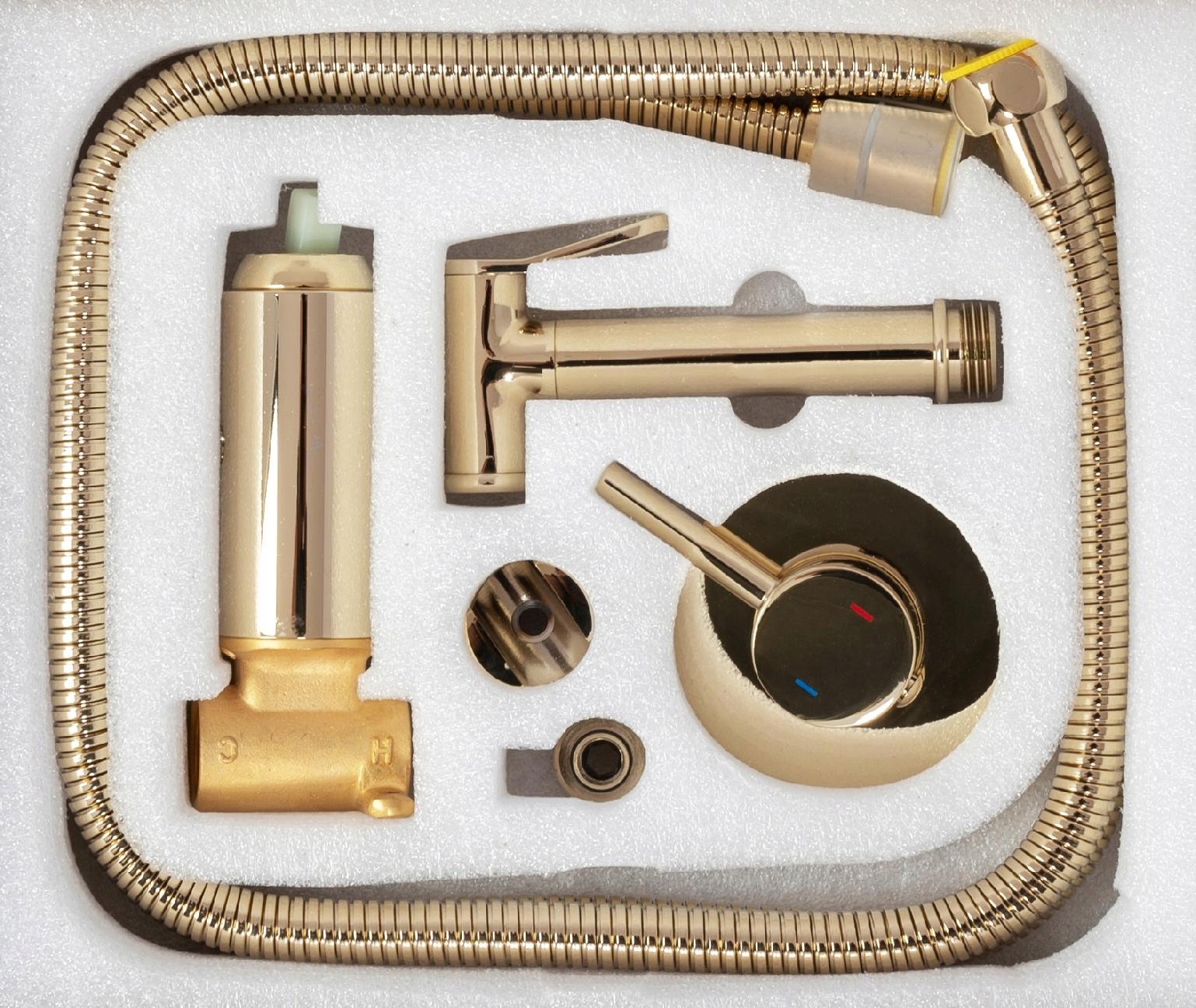 Bateria LOOP złota bidetowa podtynkowa ścienna Rea Linia Loop