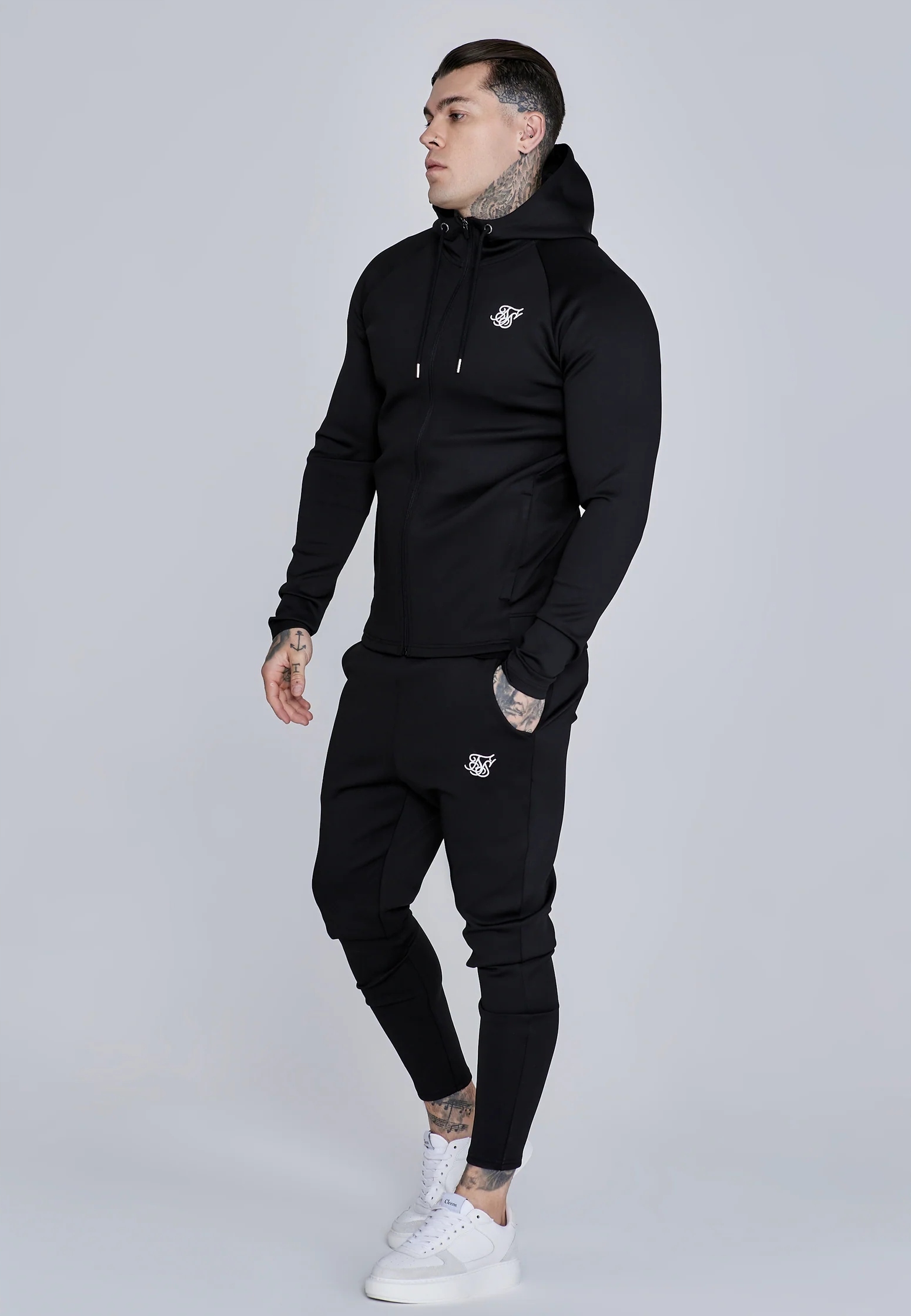 Siksilk pánské tepláky Hoodie and Joggers Set černé SS-28158 velikost XL