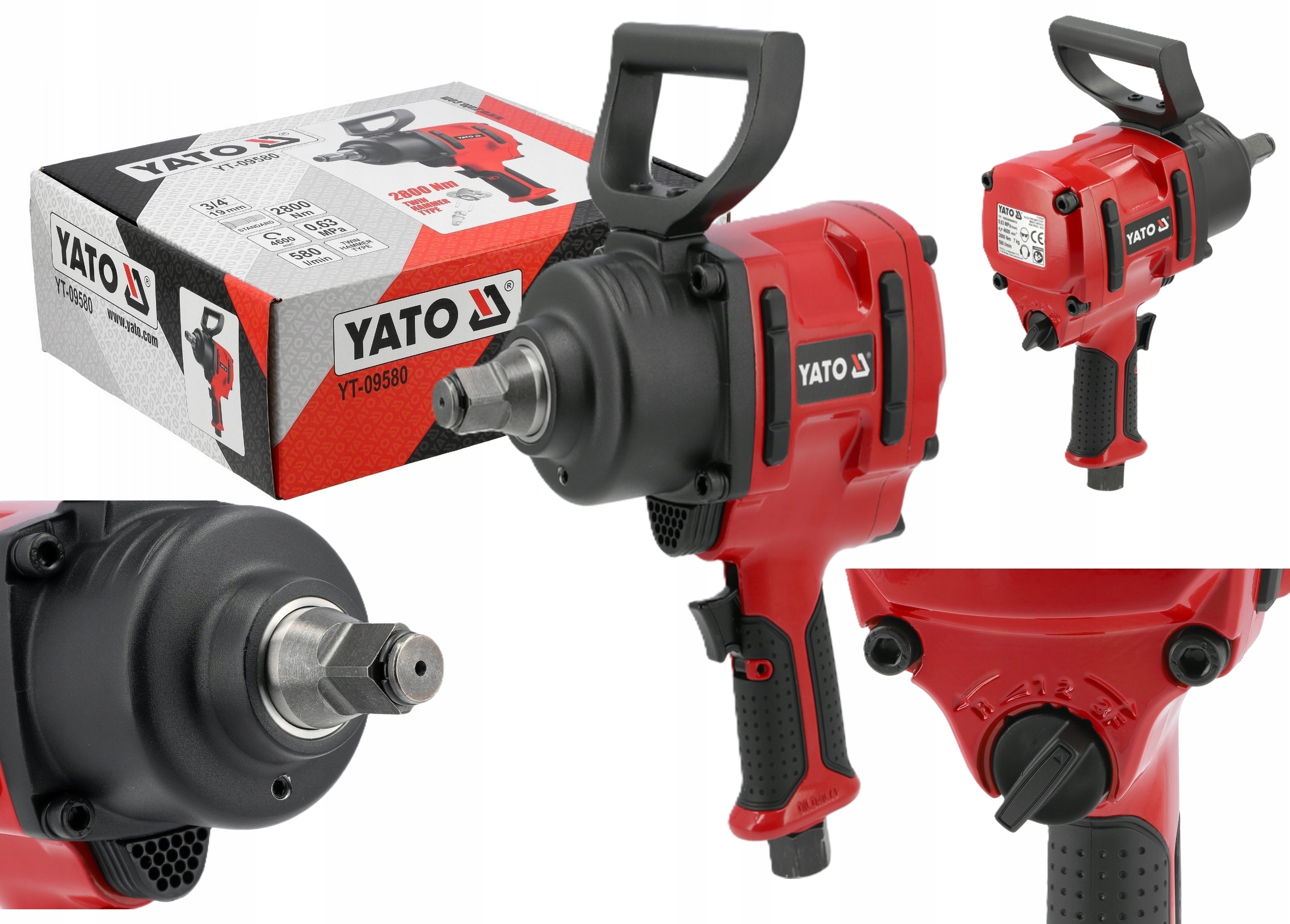 Pneumatický Udarový Kľúč 3/4" 2800 Nm Kompozitný Yato YT-09580