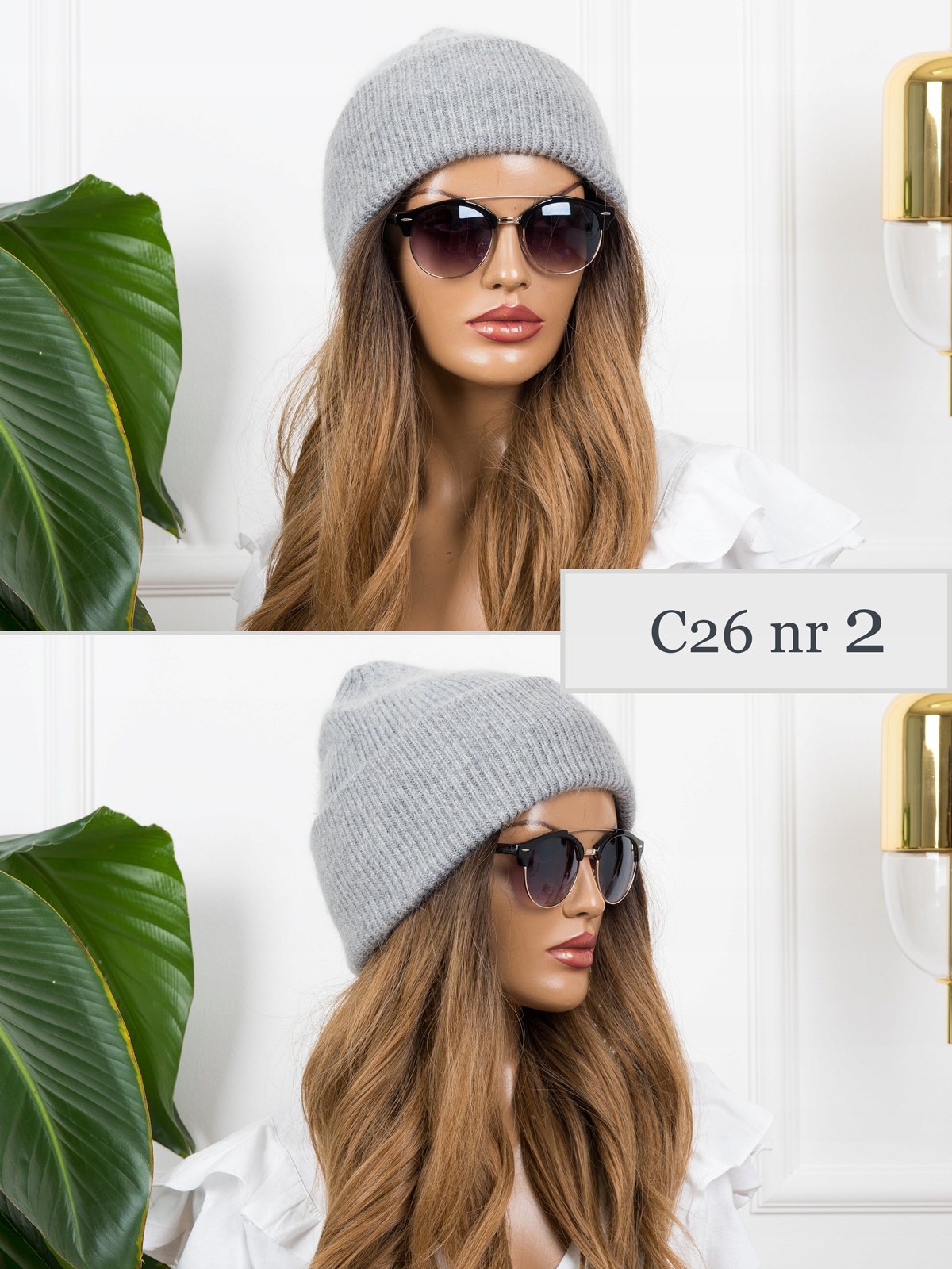 ELEGANCKA CZAPKA DAMSKA ZIMOWA WEŁNIANA CIEPŁA W PRĄŻKI Marka Fanabella