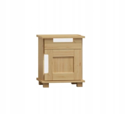 Nakastlik Noční Stolek Masivní Dřevo Zoom Se Skleněnými Prvky