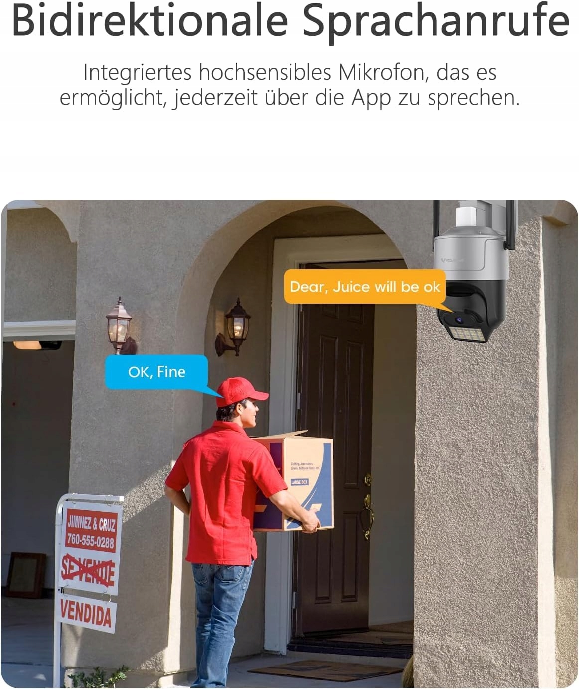 VSTARCAM Kamera Zewnętrzna 3K 5G 360° WiFi 100ft Nocne Widzenie Audio — miniatura 7