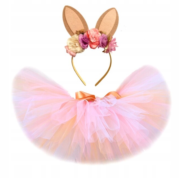 SPÓDNICA TIULOWA DLA MALUCHA OPASKA USZY KRÓLIKA