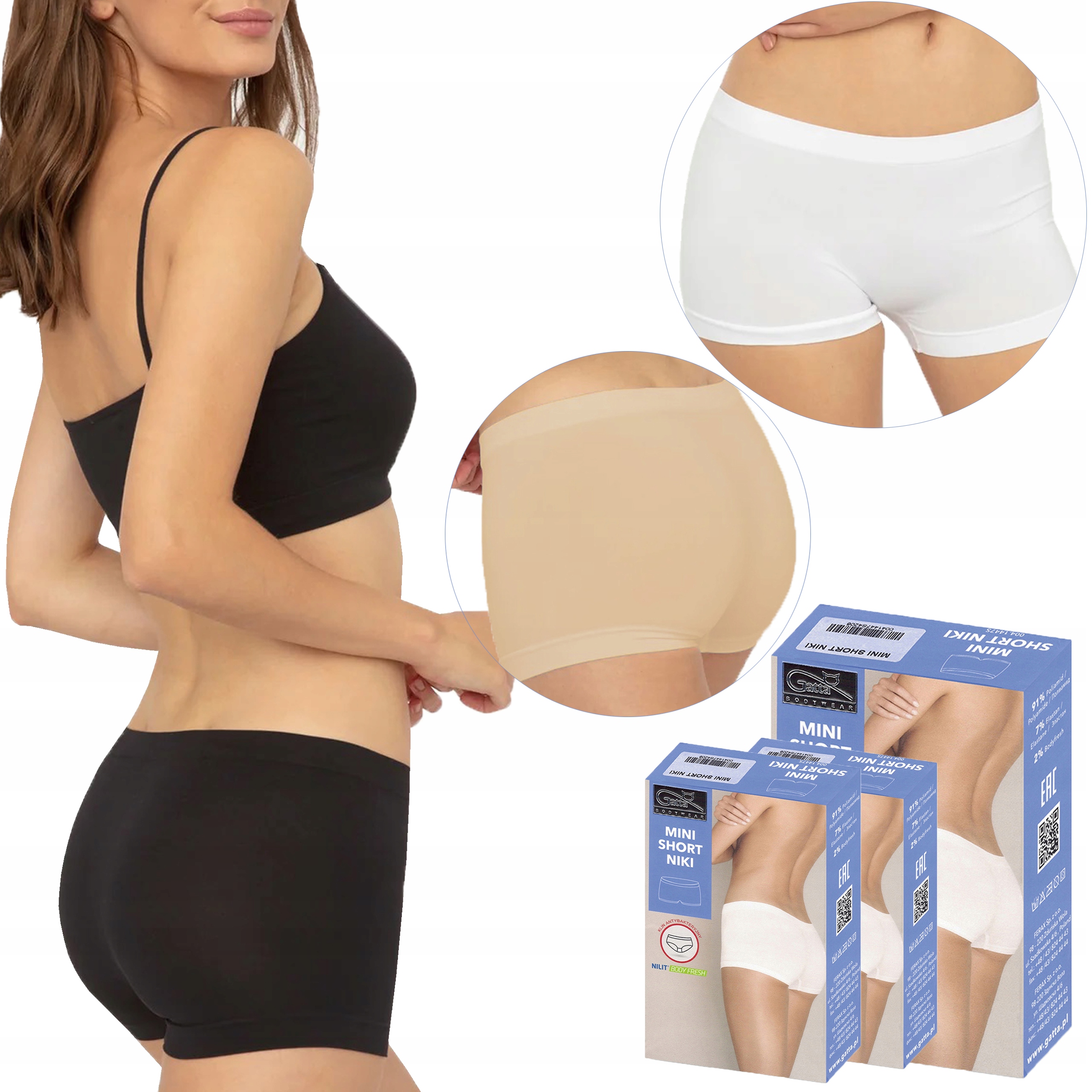 

Gatta Mini Short Niki, Bezszwowe, 3-pak, S