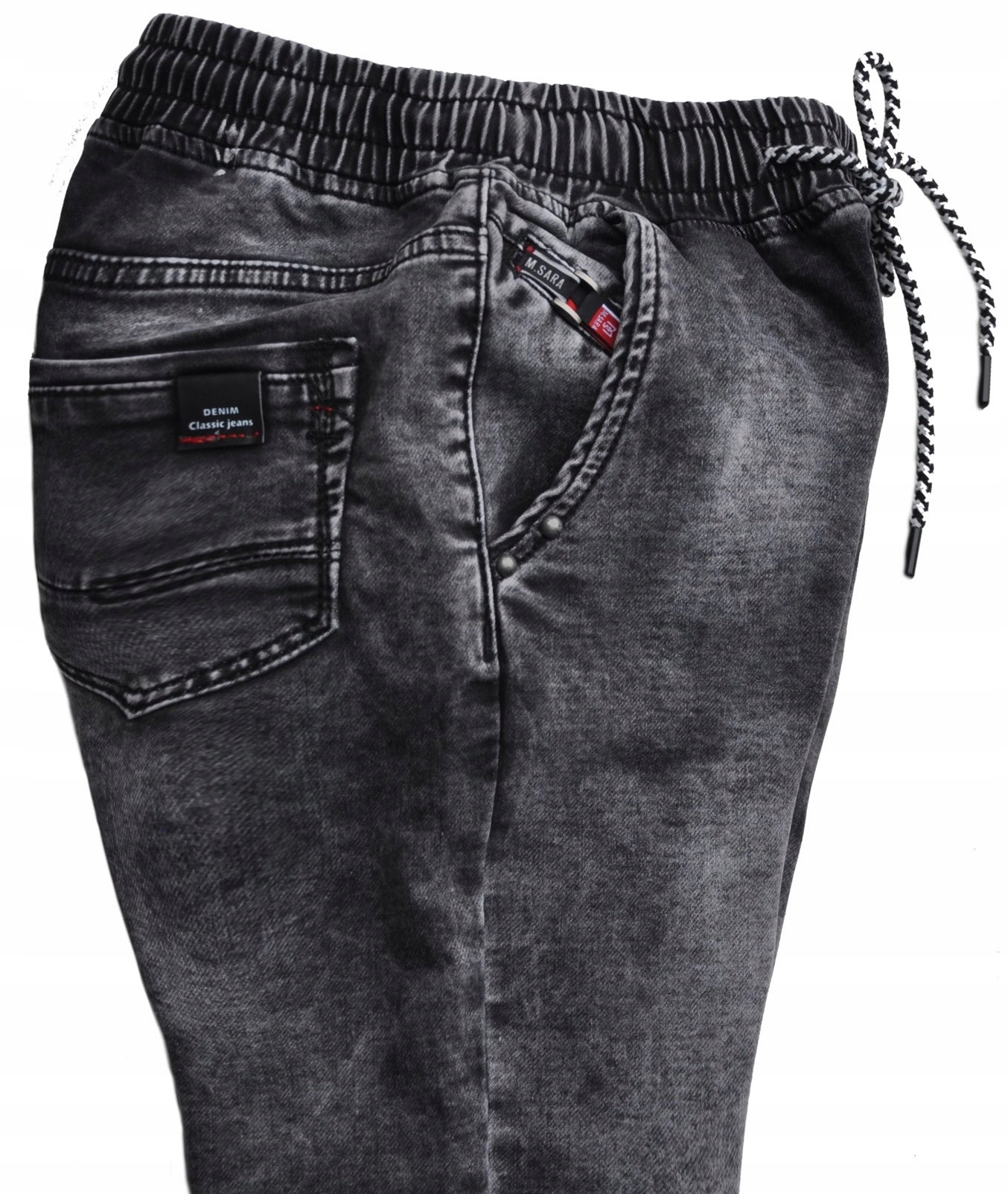 #CRAFT Spodnie Jeansy CZARNE miękkie wygodne elastyczne joggery (31) /176 Rozmiar (new) 176 (171 - 176 cm)