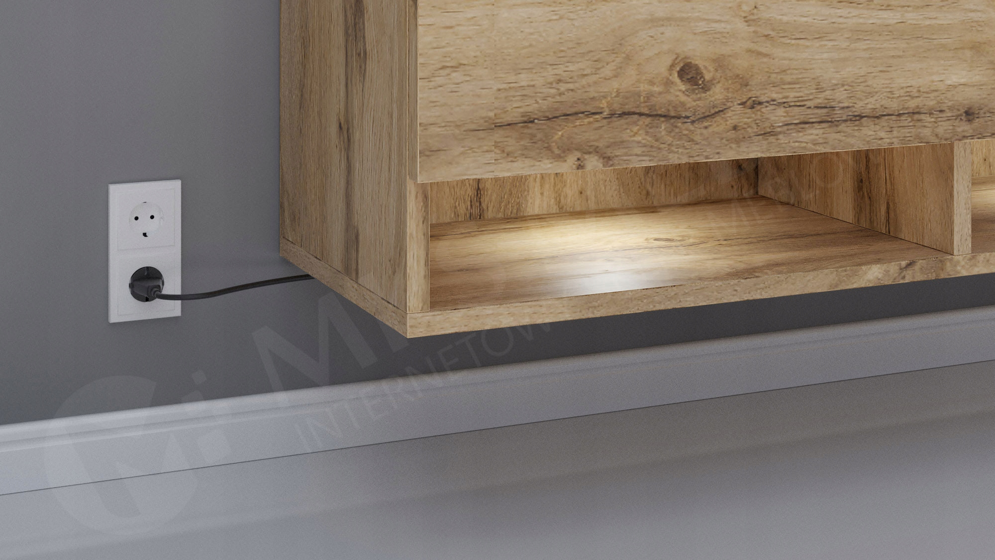 Szafka RTV Lowboard A 180cm DĄB WOTAN Szerokość mebla 180 cm