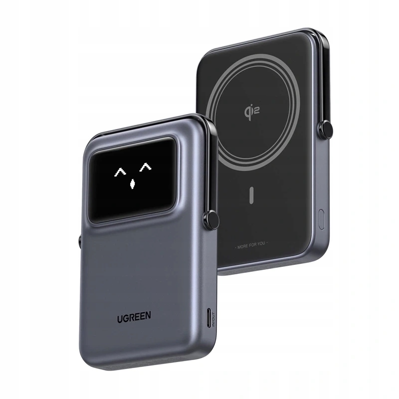 Ugreen Uno PB764 Power Bank 10000mAh Szary Qi2 15W Usb-c 20W Z Podstawką
