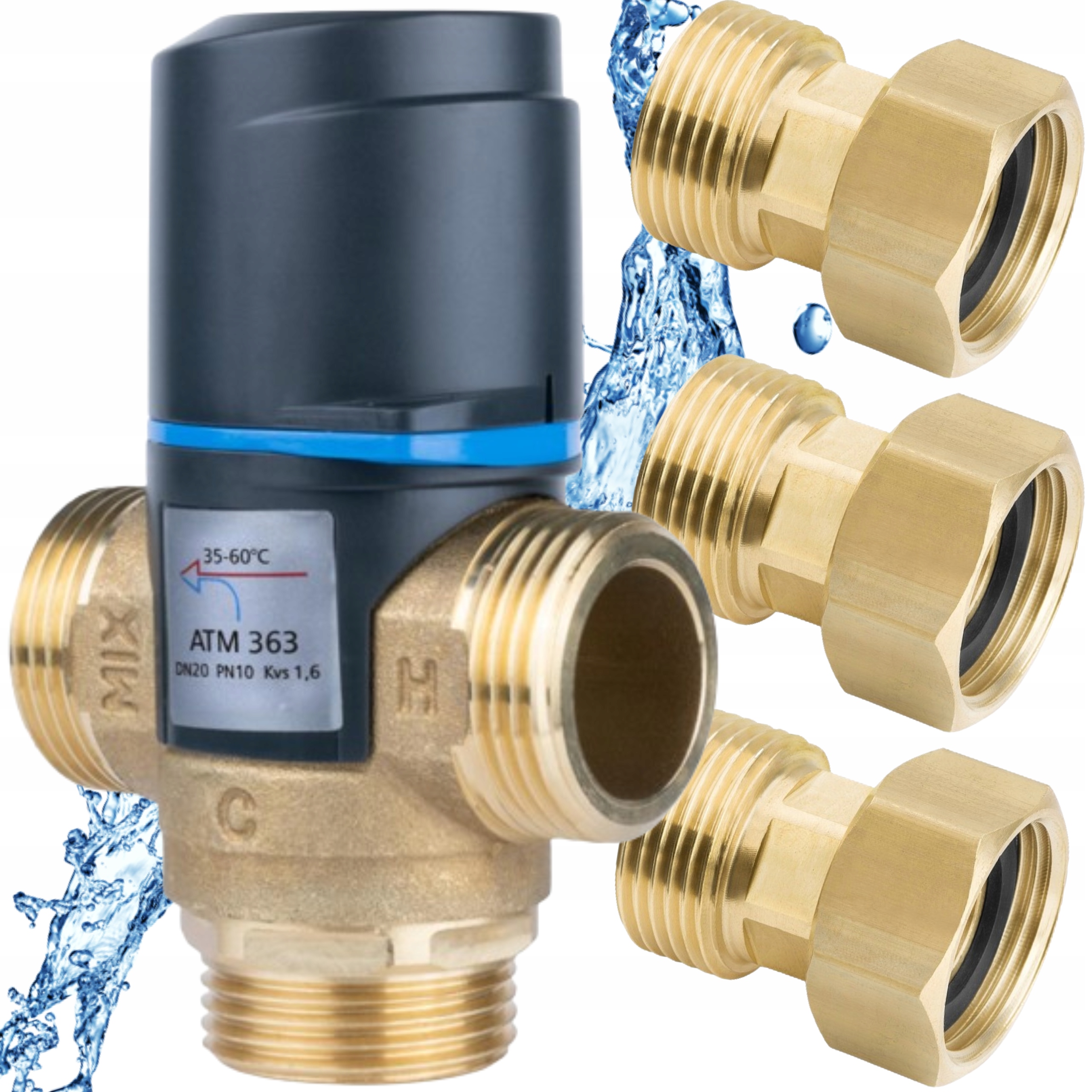 Termostatický Zmiešavací Ventil Afriso Atm 363 1" 35-60°C Poloskrutkové Skrutky