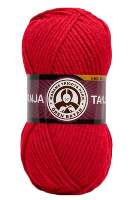 Włóczka Tanja Madame Tricote gruba miękka 100% akryl 100g/120m Czerwona 144