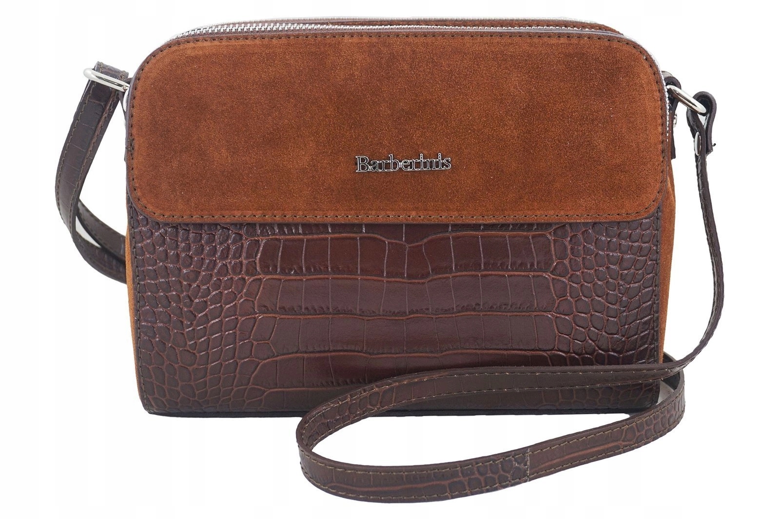 Dámská kožená kabelka typu crossbody kabelka přes rameno hnědá