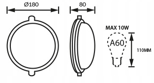 PLAFON LED LAMPA SUFITOWA ZEWNĘTRZNA GARAZOWA CZARNA 1xE27 IP65 Rodzaj gwintu E27