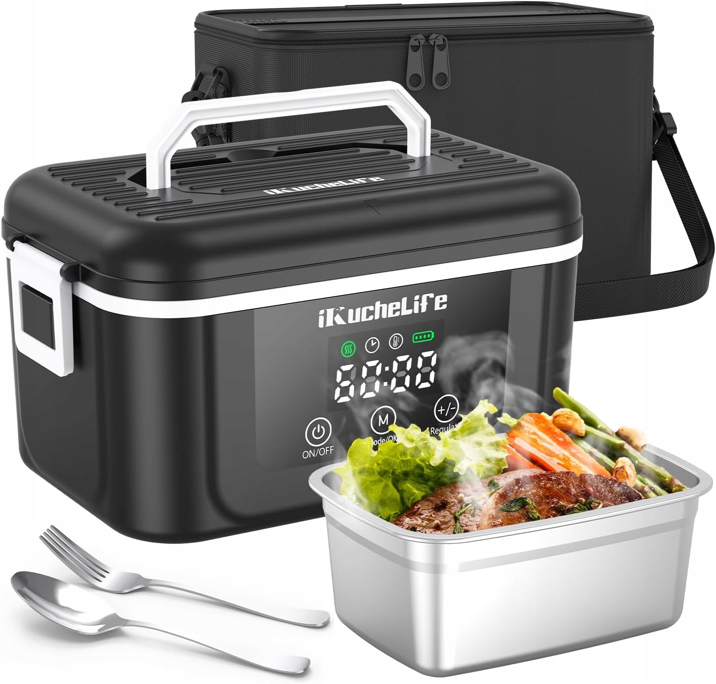 Nádoba Na Jedlo Obedbox Elektrická Obedová Krabička LCD Trvanlivá 1,5 L