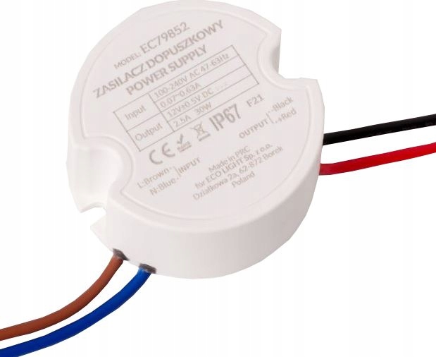 

Zasilacz Led 30W 12V puszkowy, puszka hermetyczny
