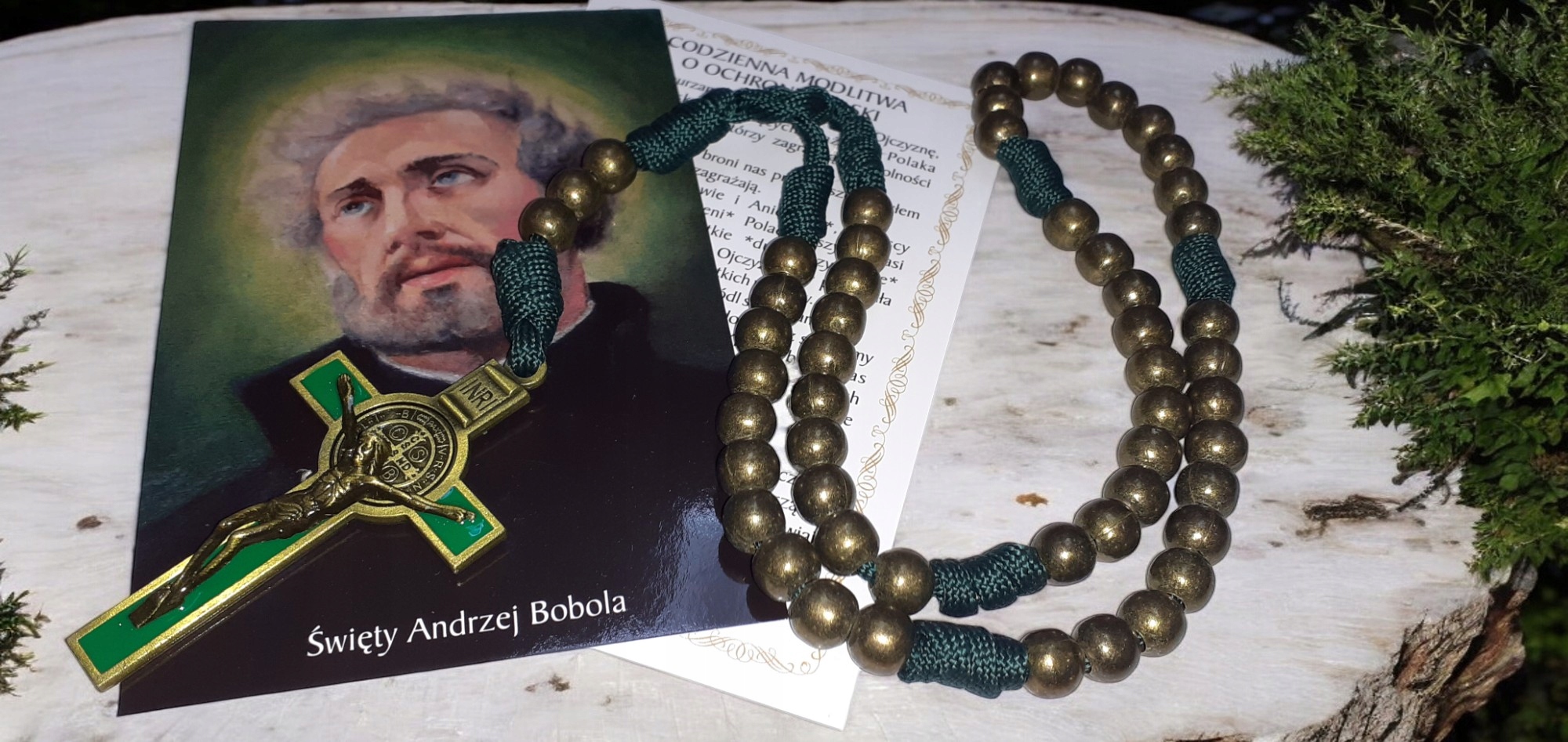 Růženec Bojovníků Panny Marie kříž sv. Benedikta obrázek Andrzej Bobola Polsko