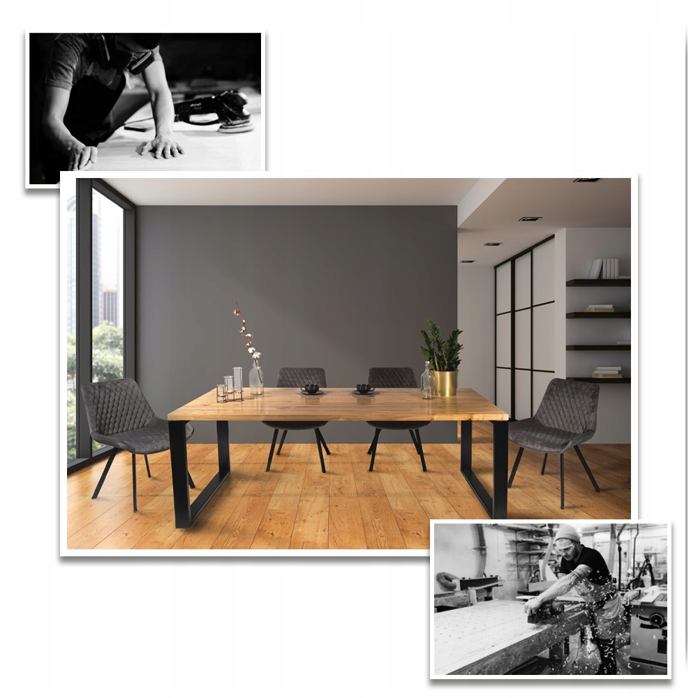 REGAŁ Stojący DREWNIANY INDUSTRIALNY Loft 200cm Szerokość mebla 100 cm