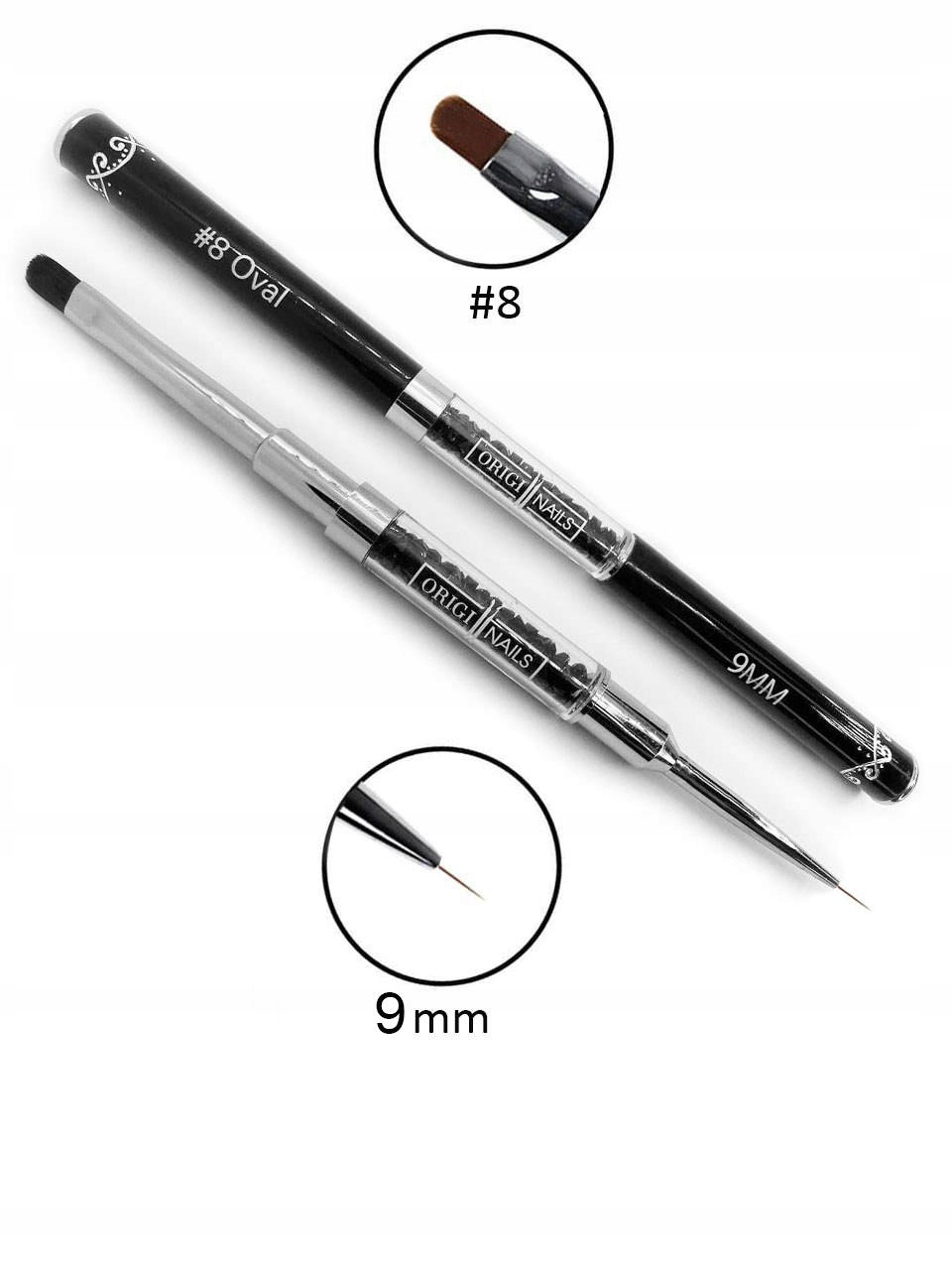 

Pędzel podwójny do żelu/zdobień #8/9 mm