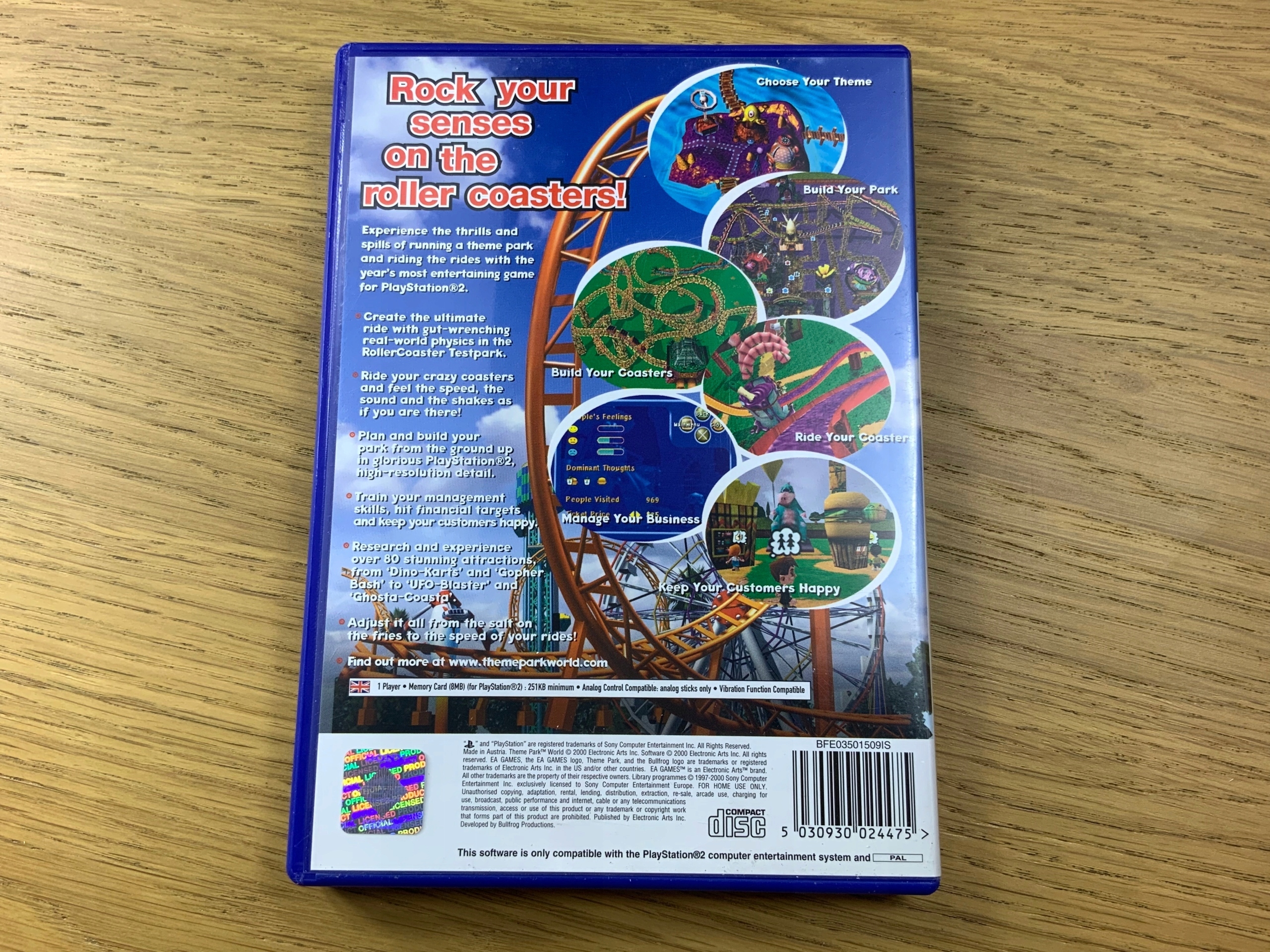 THEME PARK WORLD płyta ideał komplet premiera PS2 Wydawca Electronic Arts Inc.