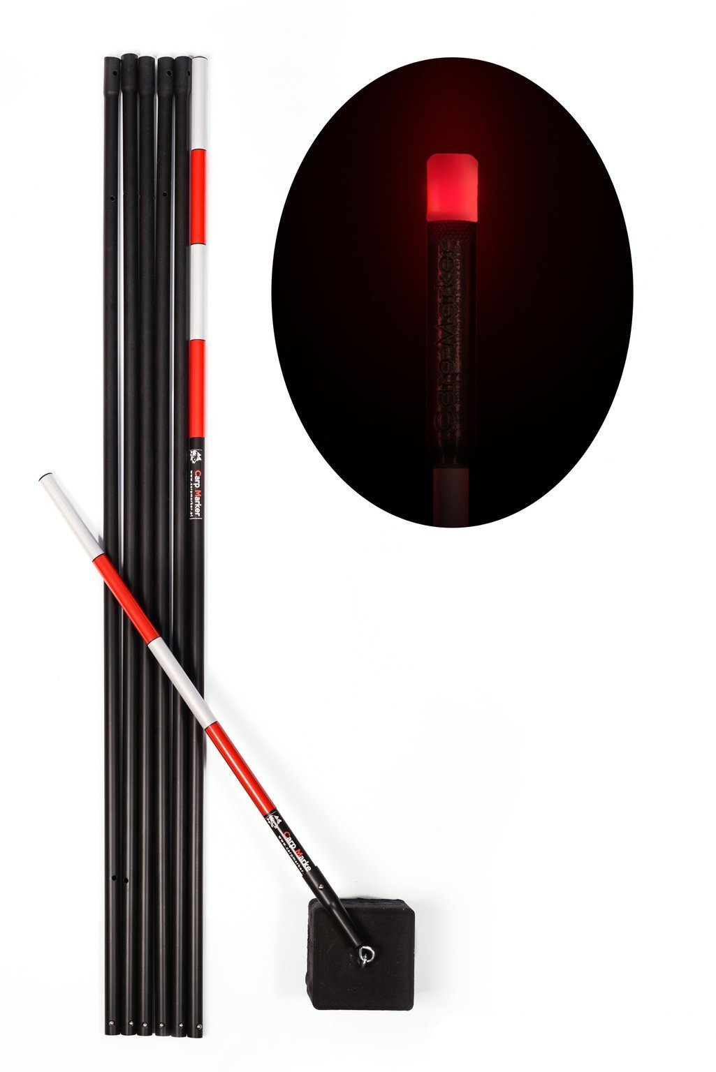 Karpiový Marker Typu Tyč S Led Hlavicí 7 m Červený