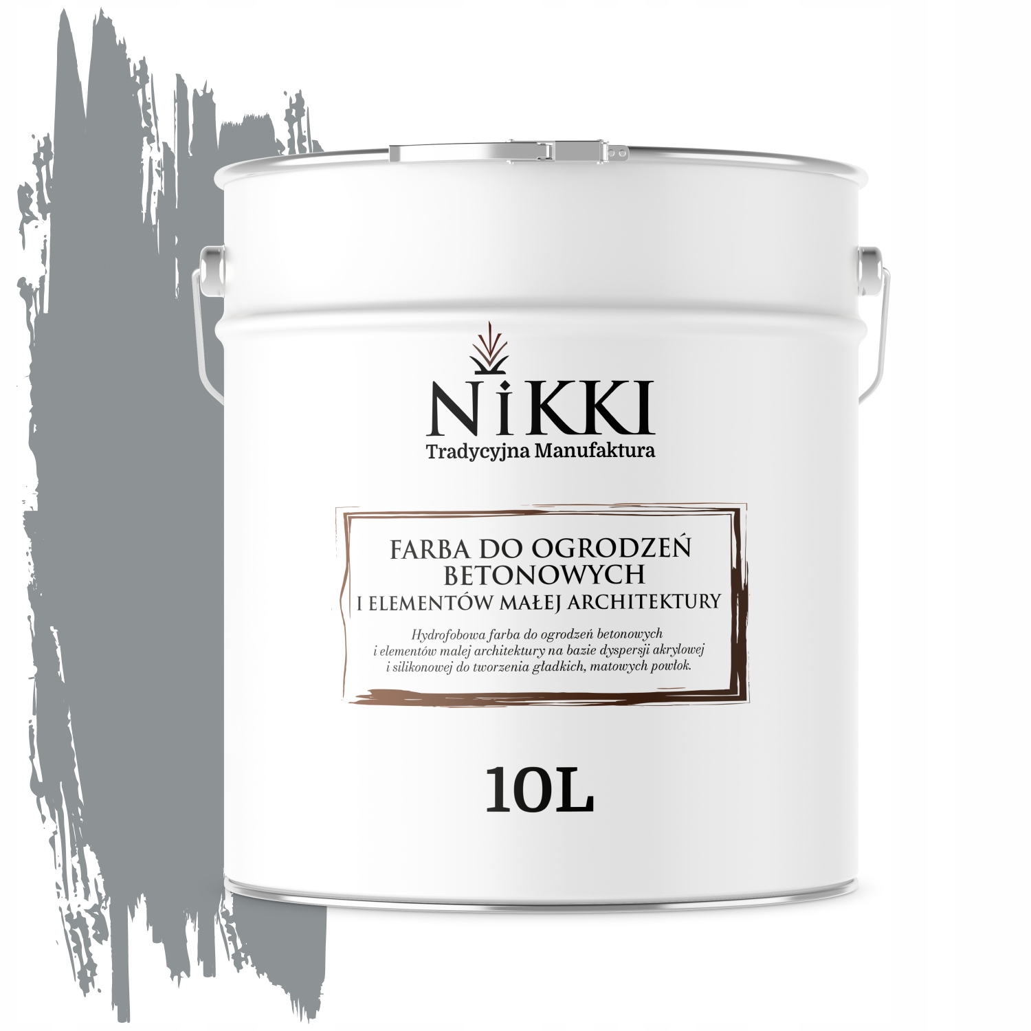 Farba Na Maľovanie Plotov 10 L Betónových Kvetináčov Farba Šedá RAL7045