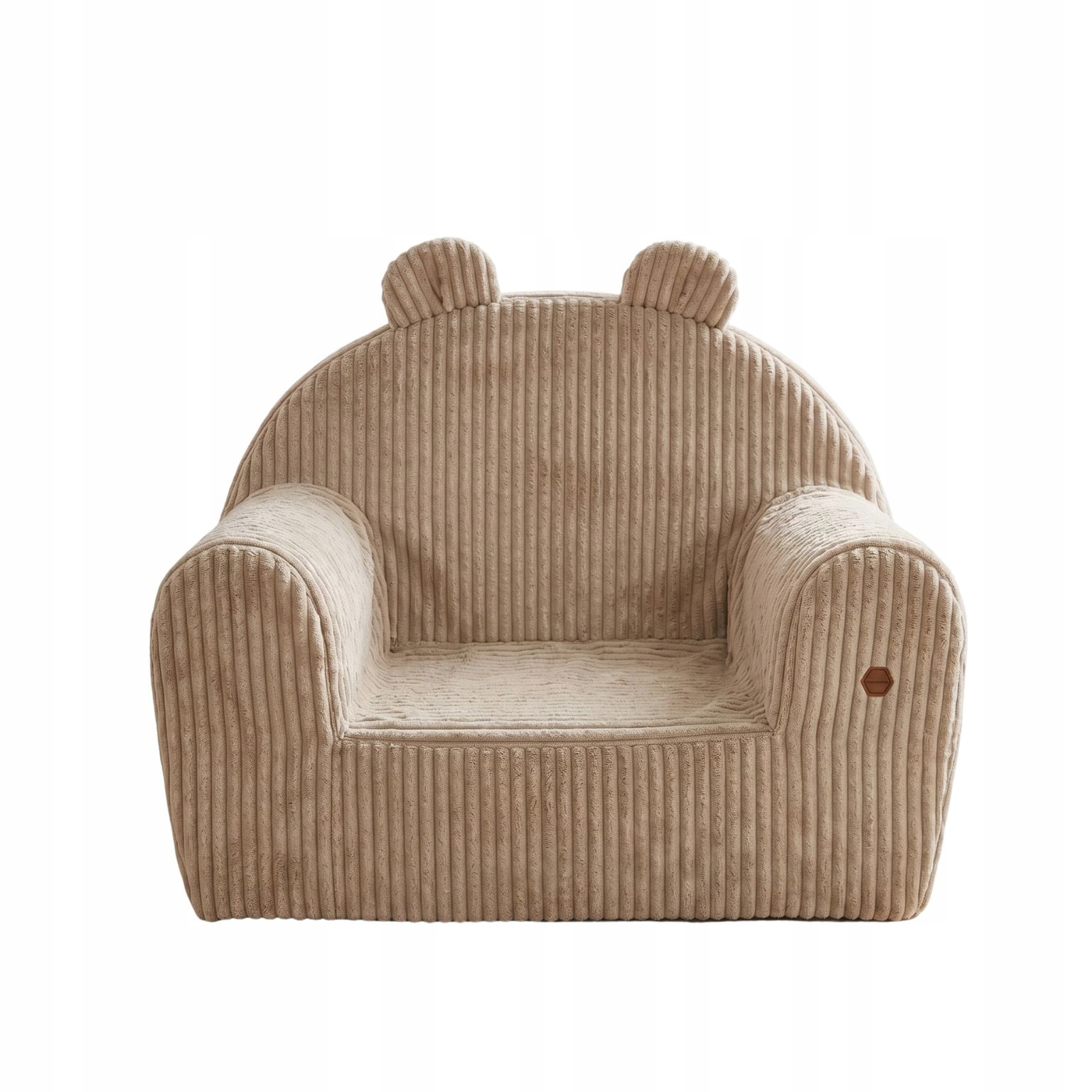 Fotelik Piankowy Dla Dzieci Do Siedzenia Miękki Puf Sofa Sztruks Beżowy