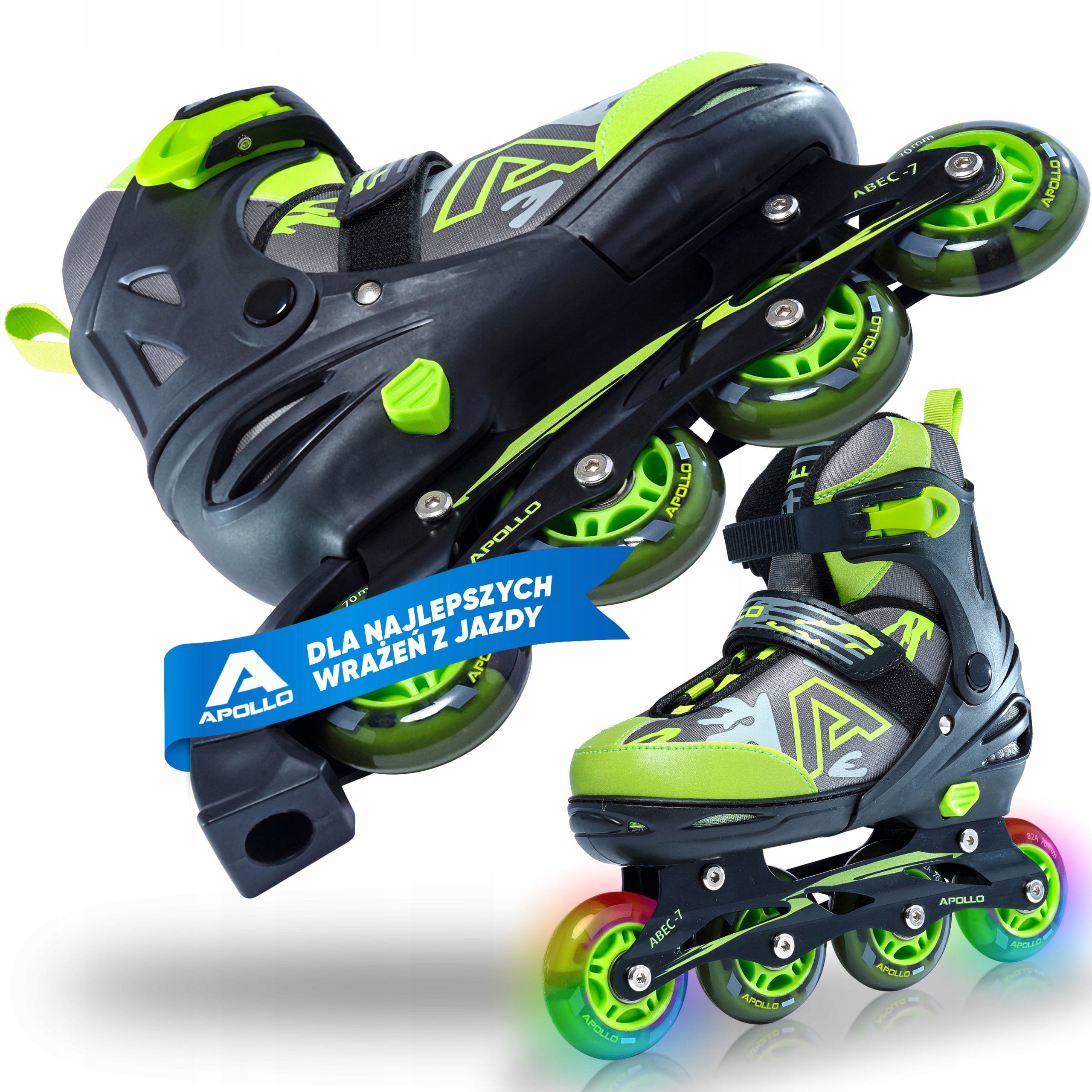Apollo Champion Regulowane Rolki Inline - Zielony - M