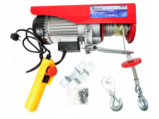 ЭЛЕКТРИЧЕСКАЯ ТРОСОВАЯ ЛЕБЕДКА 400/800 КГ 1300 ВТ GEKO