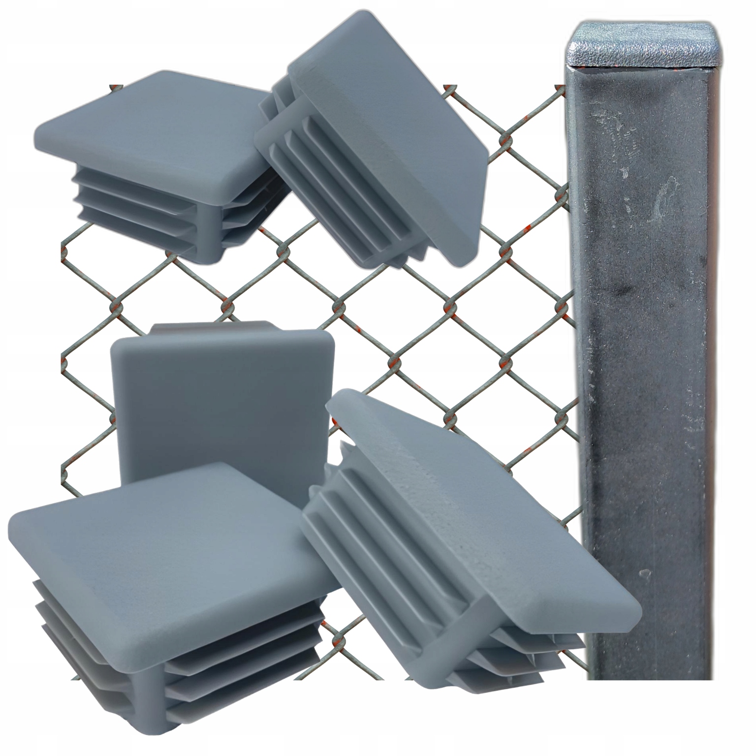 Vnitřní krytka na profil sloupku stříška 60X60 100 Ks Šedá