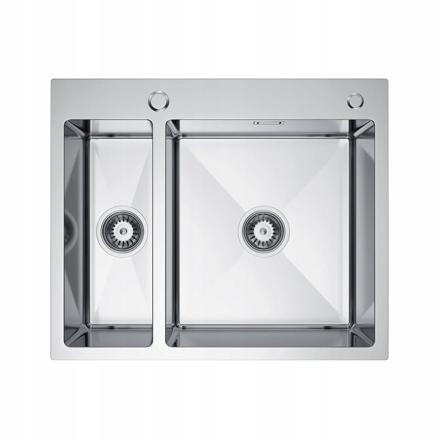 Ocelový dřez s jednou a půl komorou Aida 61x51 cm Inox sada s dávkovačem
