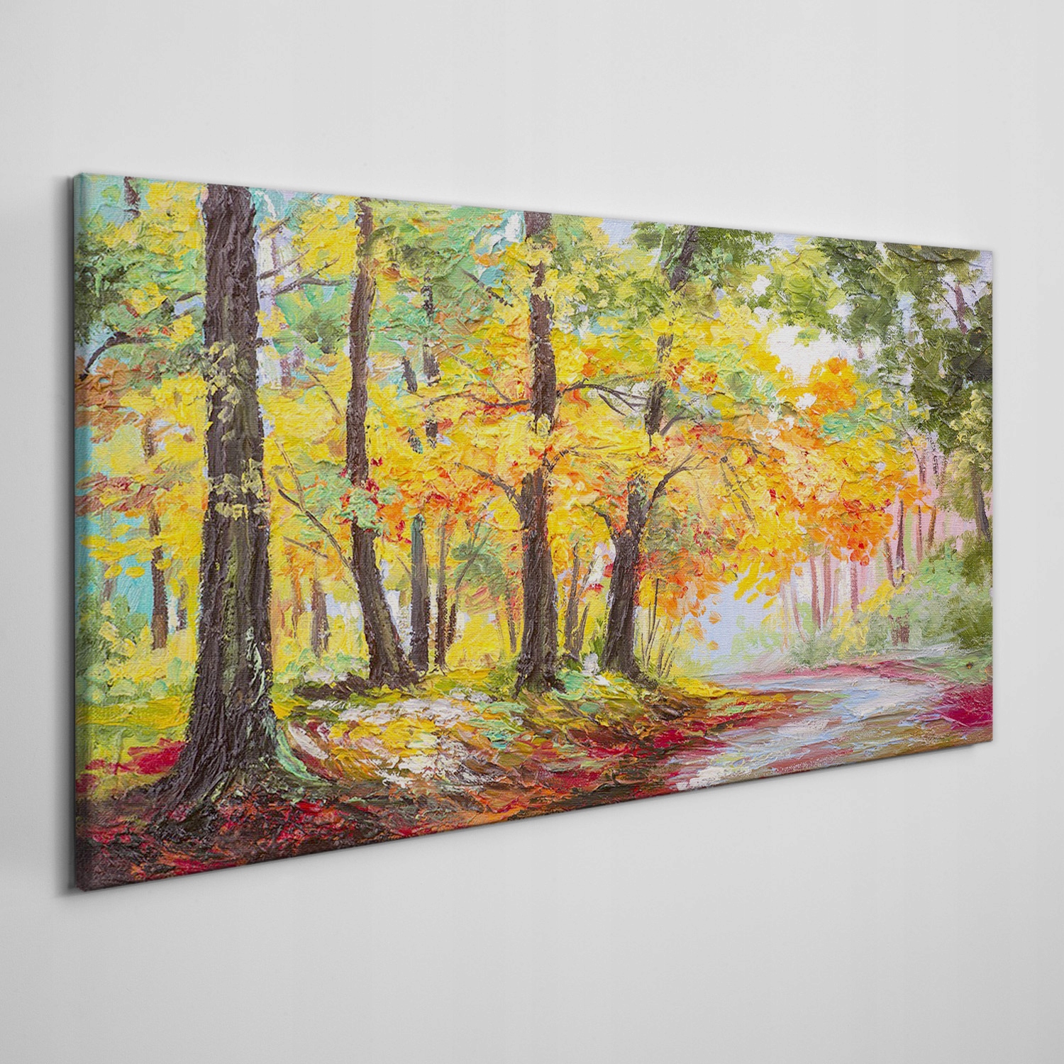

Obraz płótno Las liście ścieżka przyroda 120x60 cm