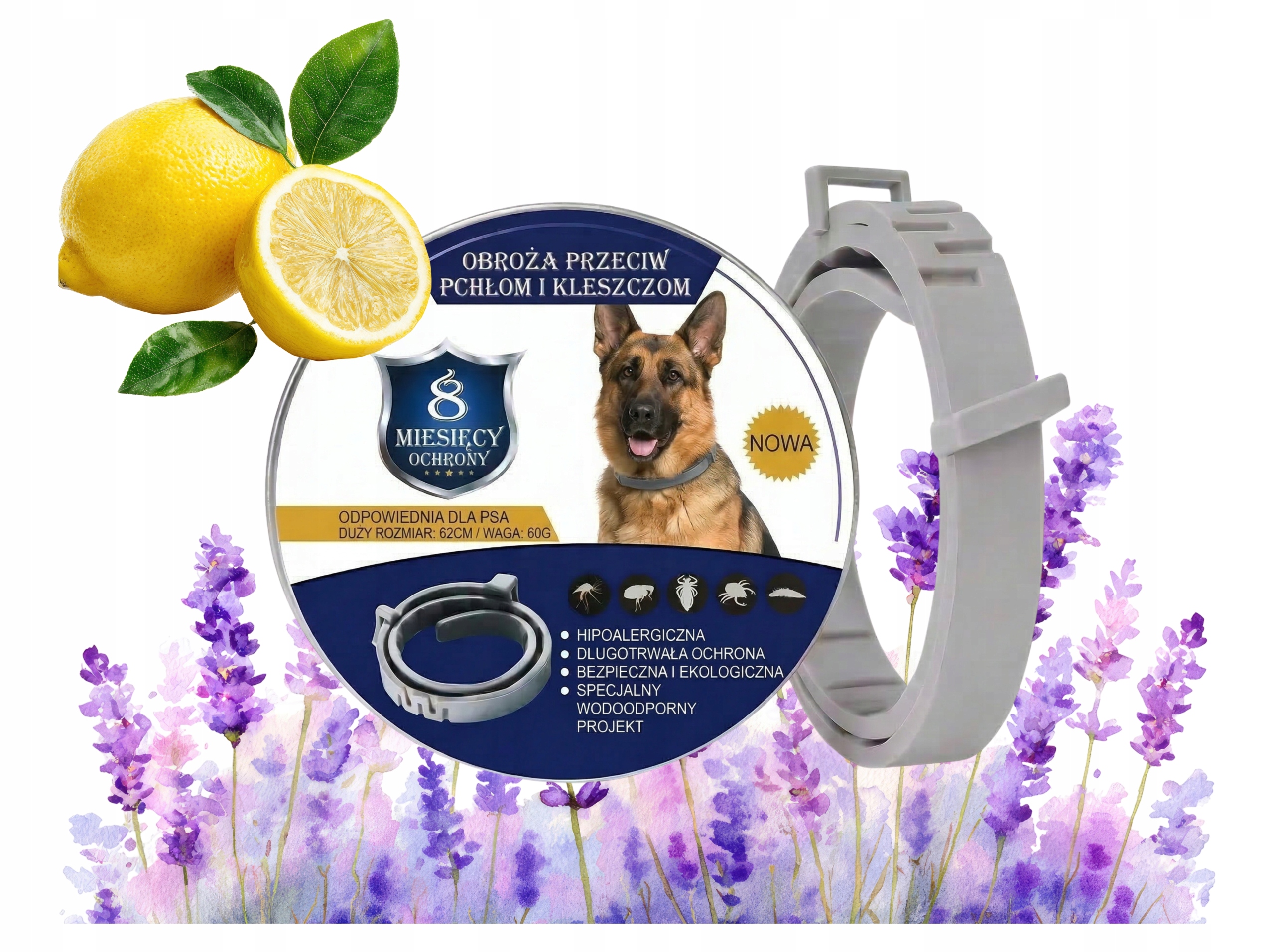 Obojek Na Bleší Klíšťata Pro Velkého Psa Proti Klíšťatům Ochrana 8 Měsíců