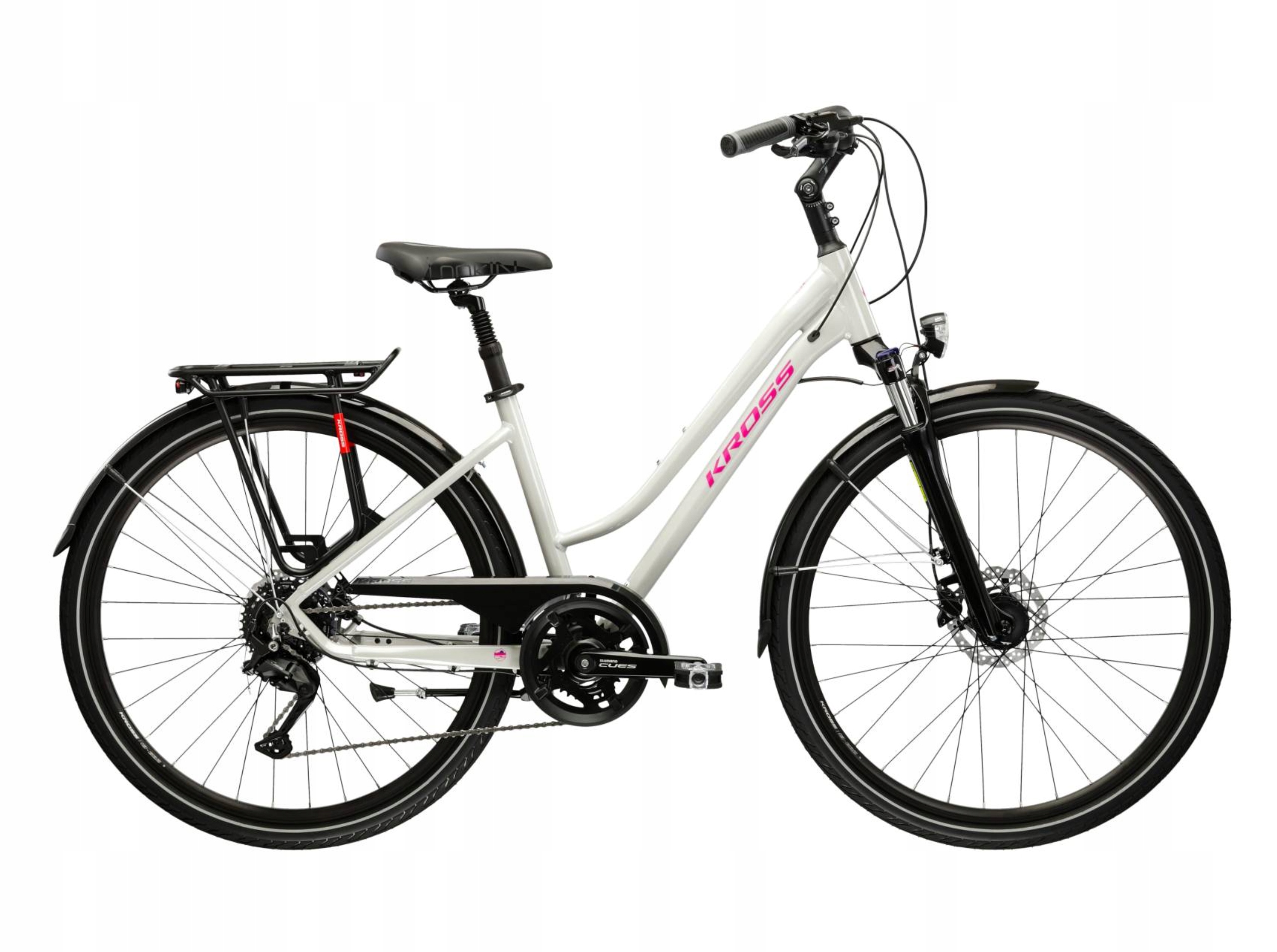 Rower trekkingowy damski Kross Trans 5.0 28” rama 17” szary róż 2025