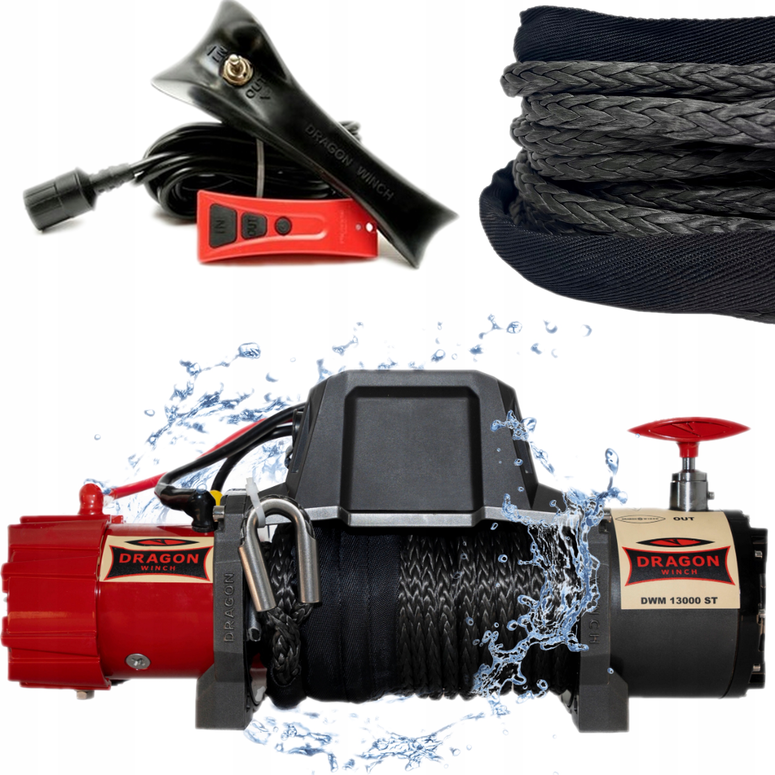 Premium Elektrický navijak 13000lbs 5897kg Vodotesný 12V Dragon Winch