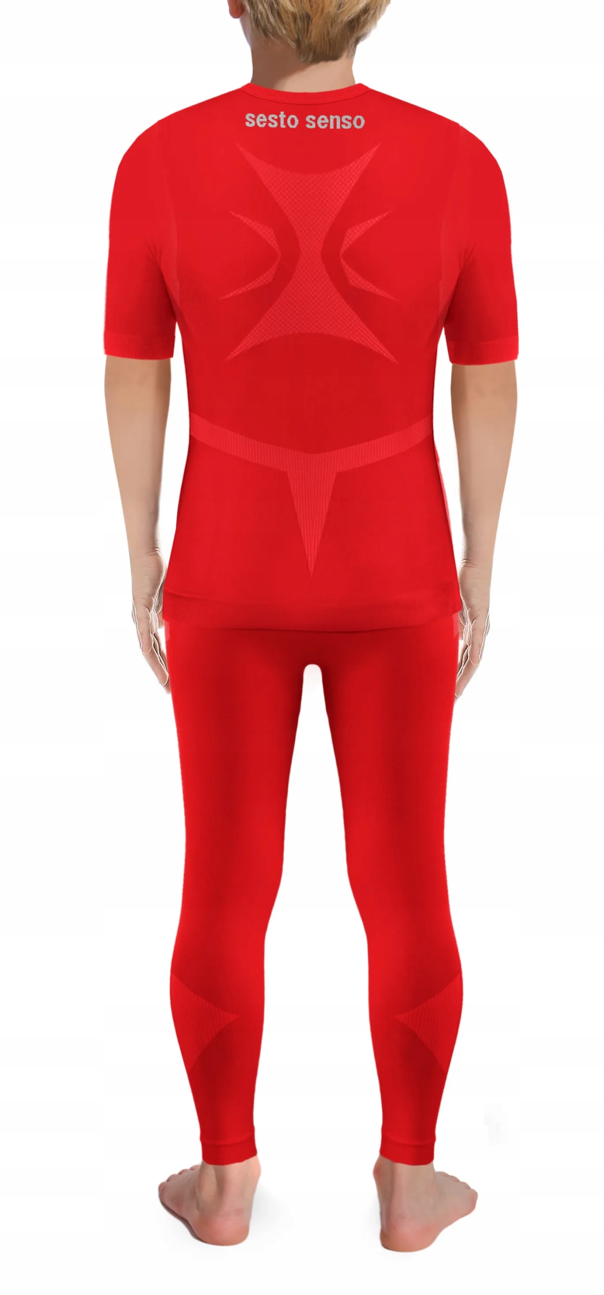 Sesto Senso Komplet Thermo chlapec s kr. rukou, délka spodní části Červená 116-140 4XS/3XS