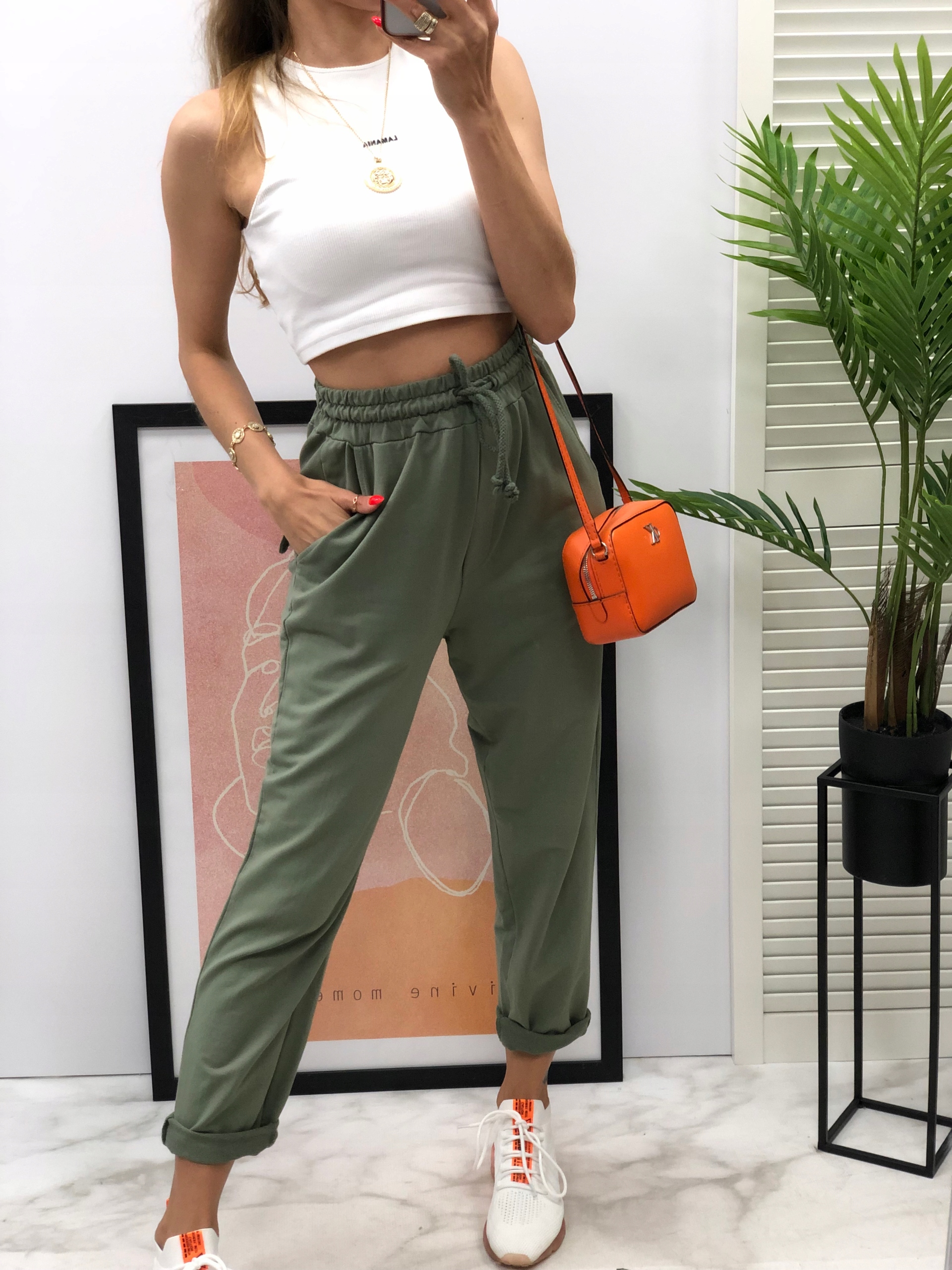 WIYA ITALY SPODNIE DRESOWE khaki MILITARE new model 2024 Kolor zielony