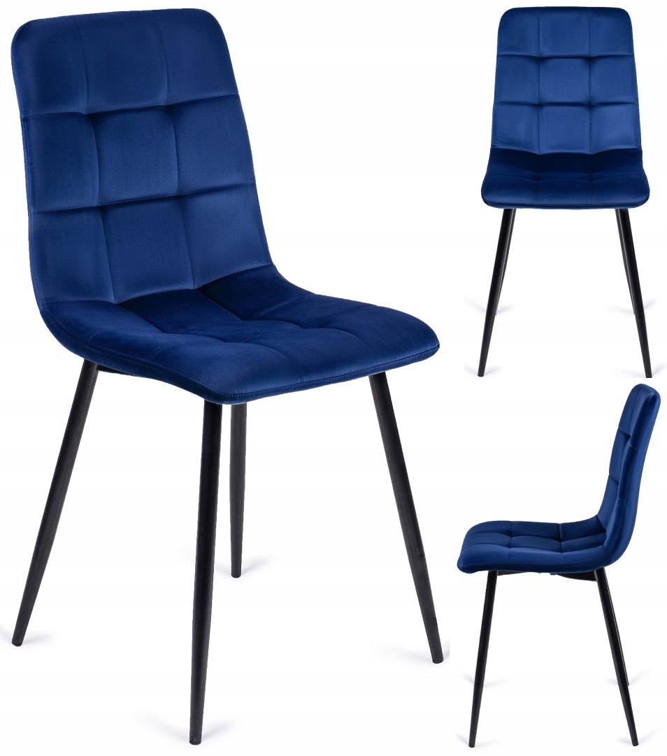 

Krzesło Peru Granatowe Tapicerowane do Salonu Loft