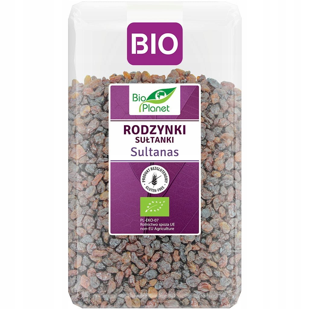 Levně Rozinky Sultánky Bezlepkové Bio 1 kg Bio Planet