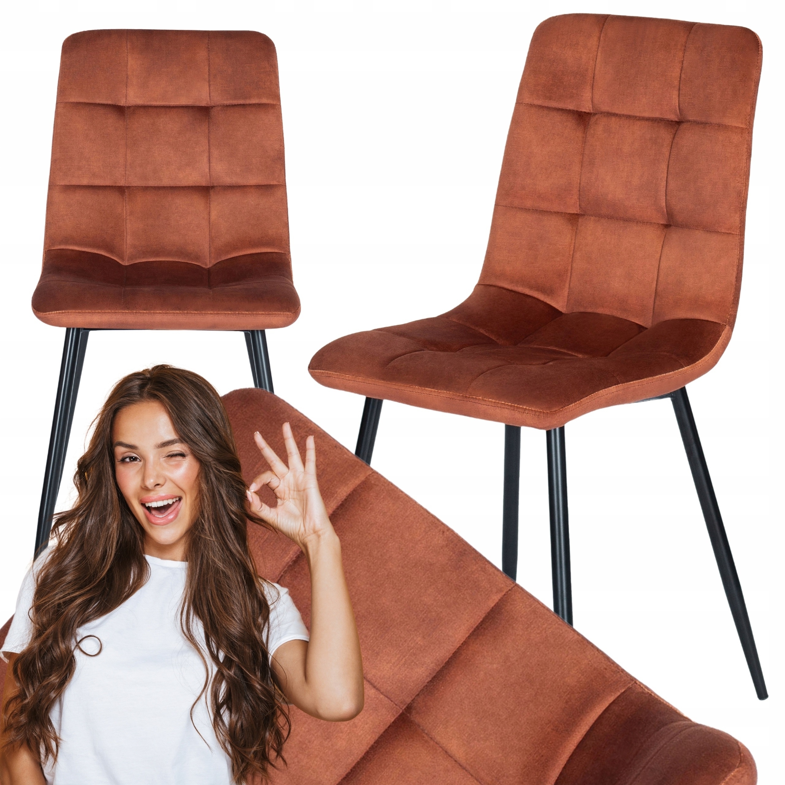 Čalouněná kuchyňská židle Velurová do jídelny Loft Rude Peru