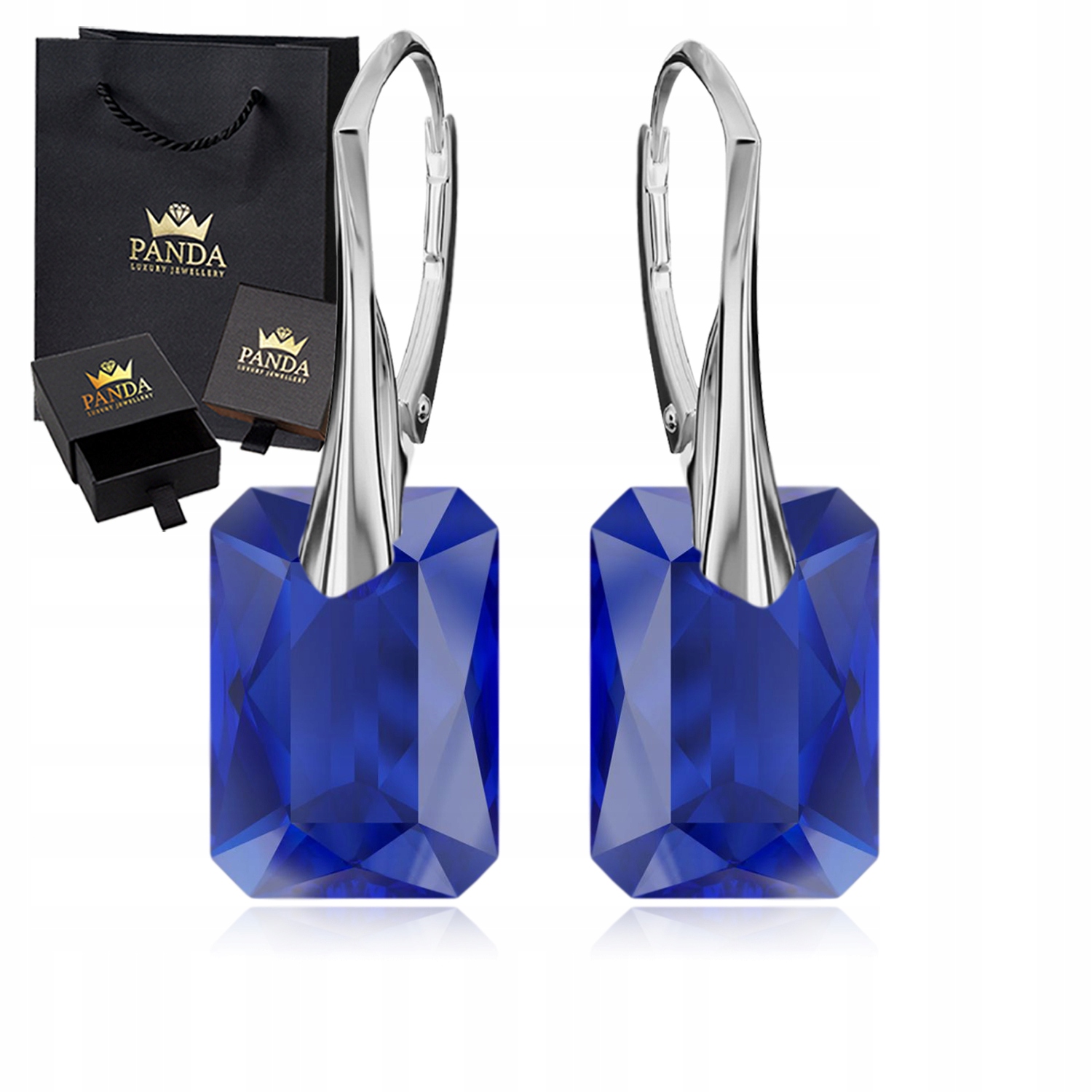 Stříbrné Náušnice 925 Krystaly Dárek pro manželku maminky Dívky Narozeniny