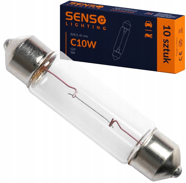 Żarówka Senso C10W 12V 10W 41mm SV8.5 Rurka Rurkowa