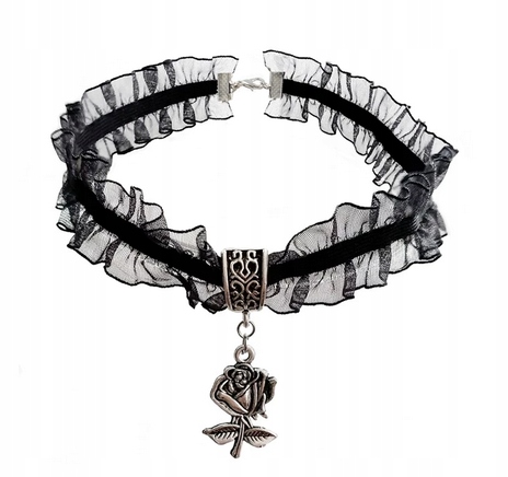 

GOTH13G Gotycki choker z różą - Vintage