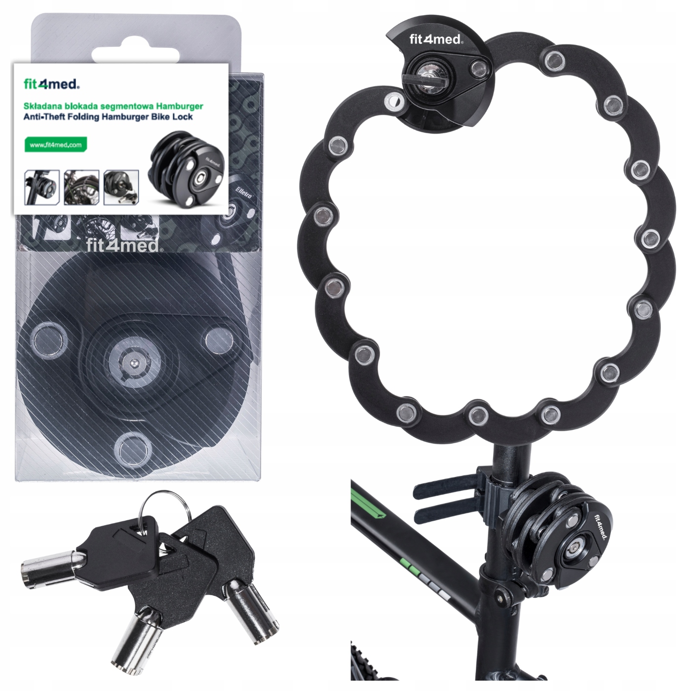 Skládací ocelový zámek proti krádeži pro Mtb kolo